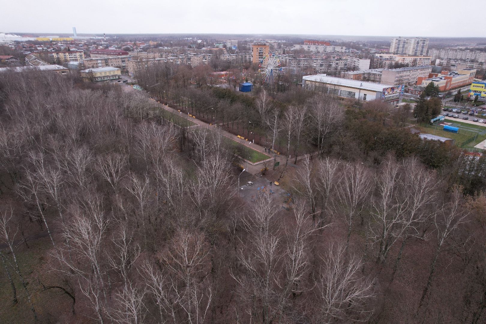 видео с коптера, серпухов, парки,