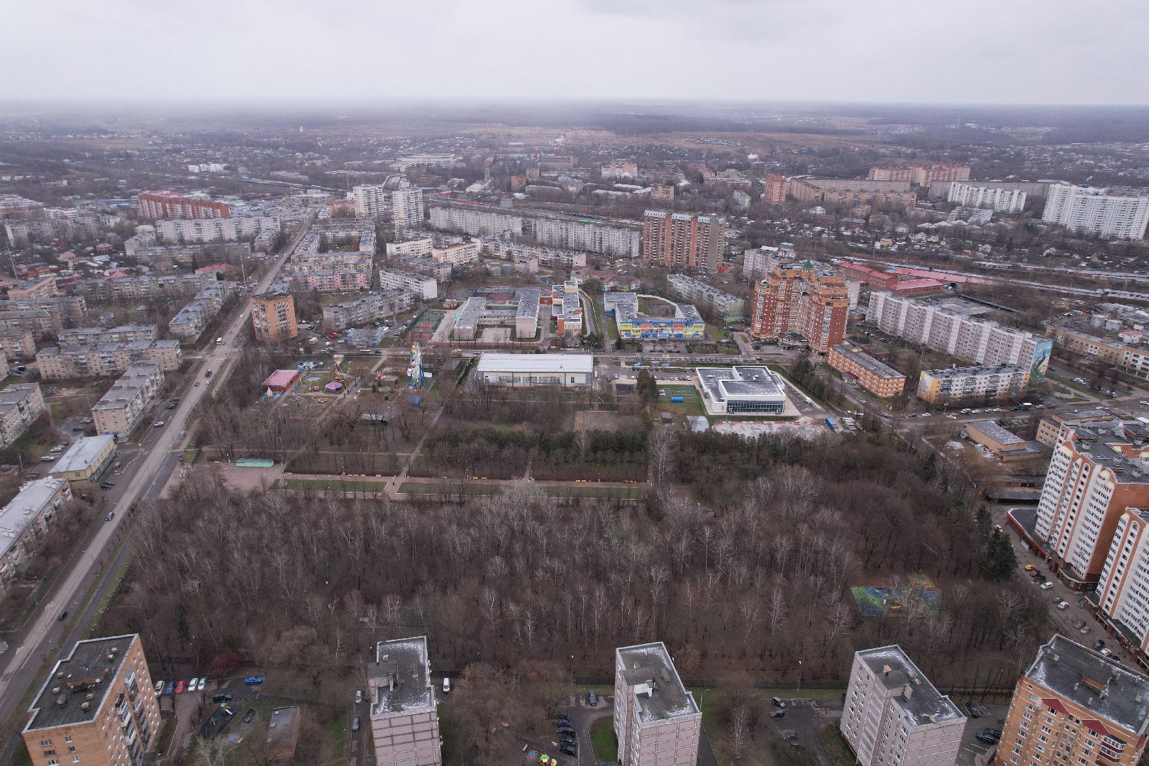 видео с коптера, серпухов, парки,