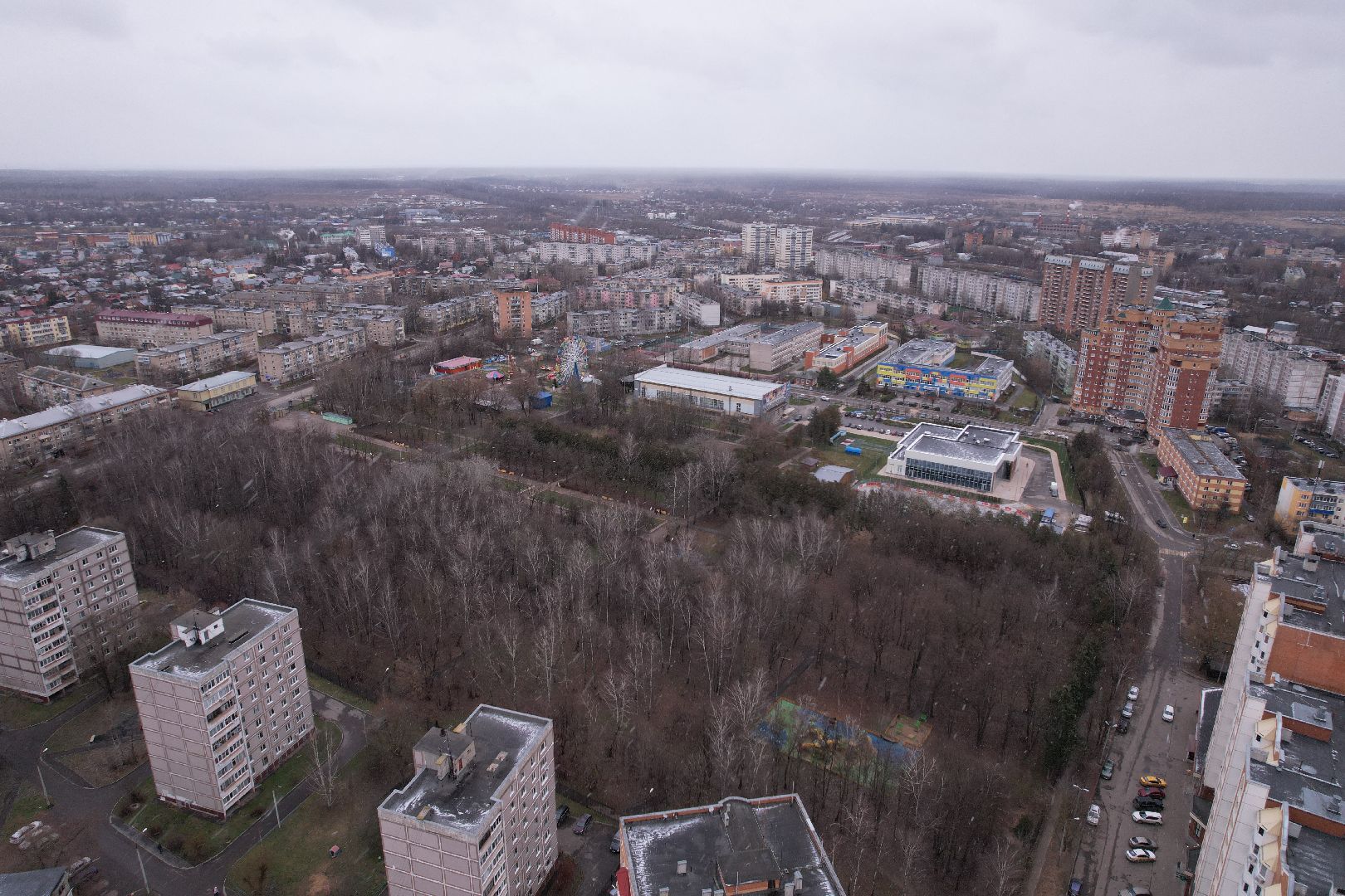 видео с коптера, серпухов, парки,