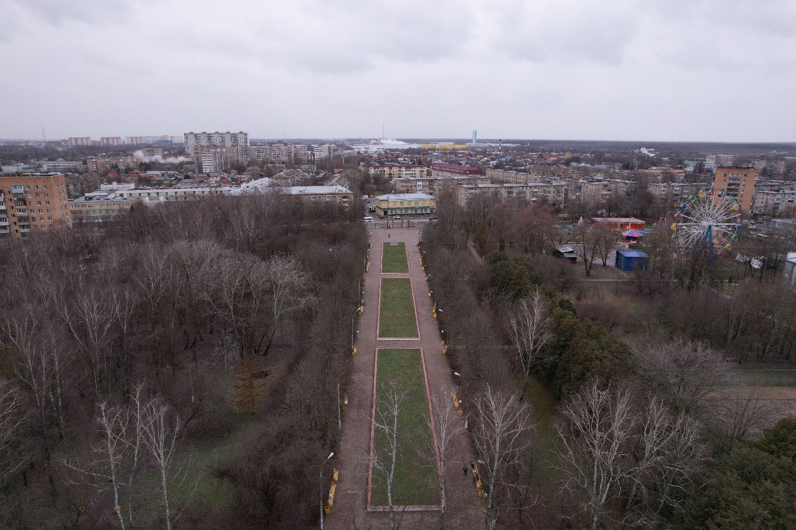 видео с коптера, серпухов, парки,