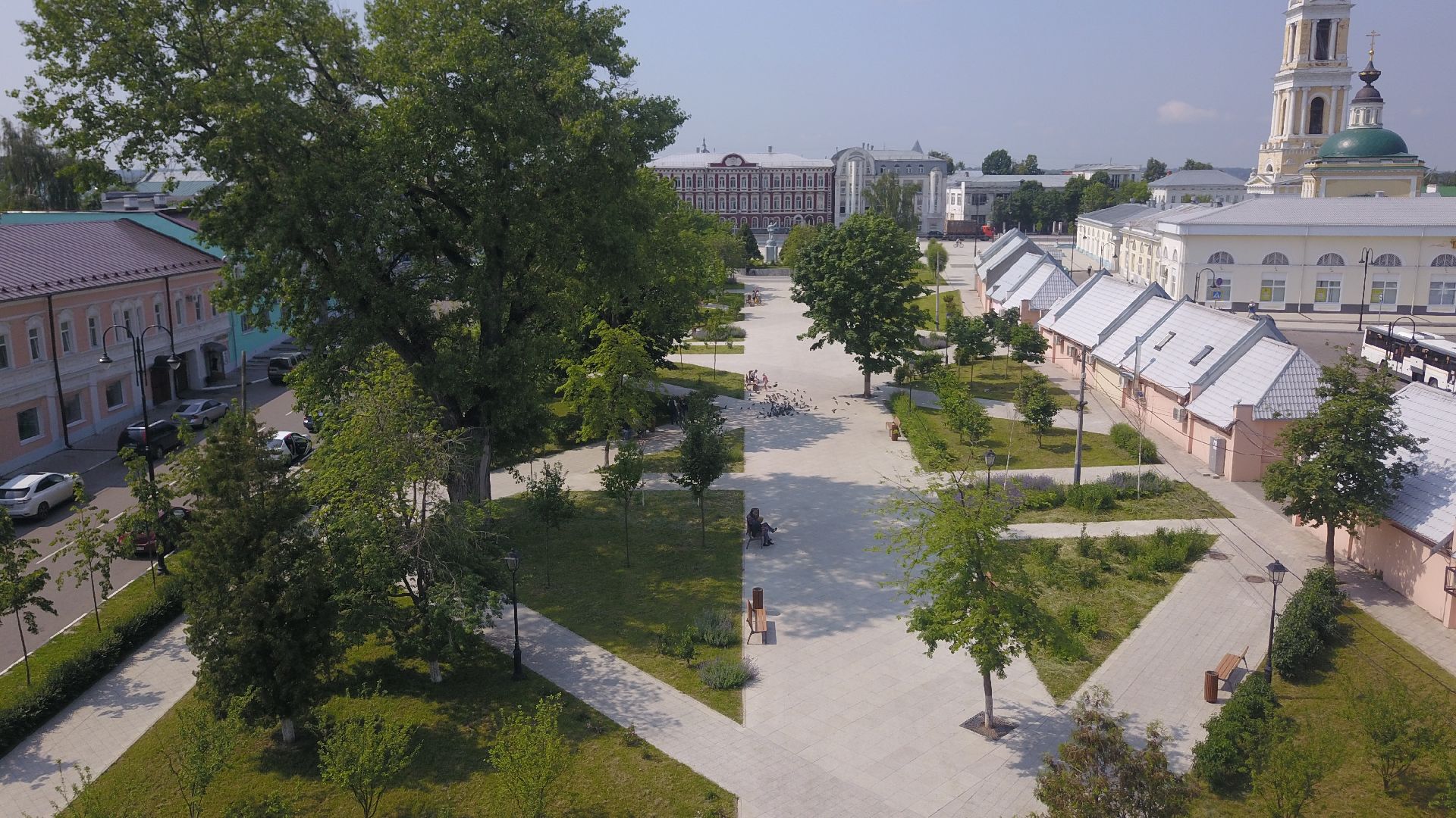 видео с коптера, Коломна, благоустройство,