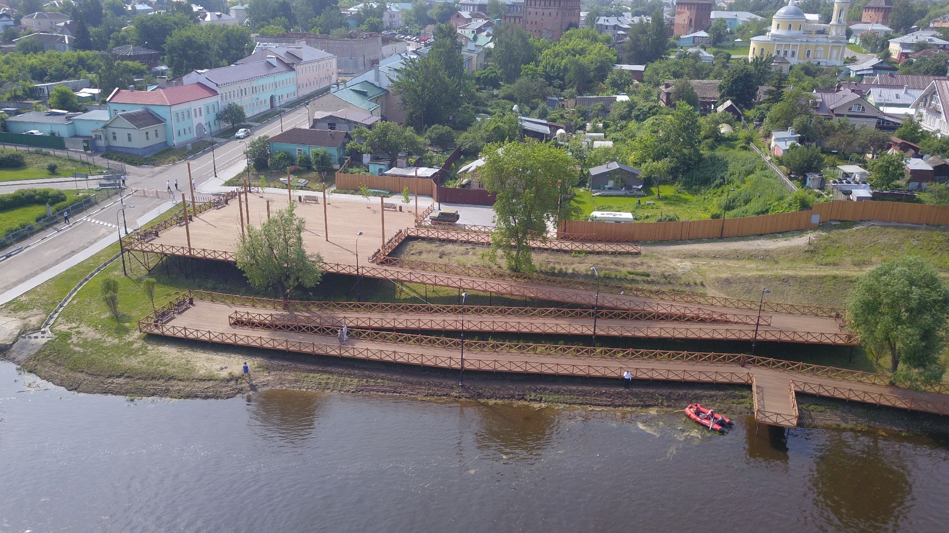 видео с коптера, Коломна, благоустройство,
