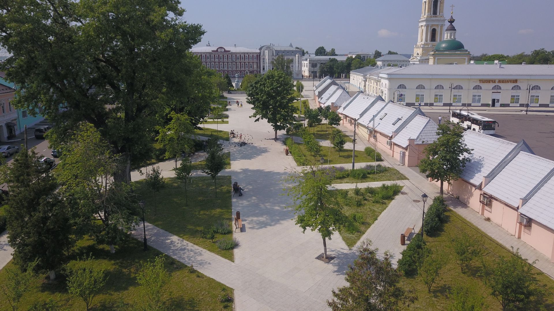 видео с коптера, Коломна, благоустройство,
