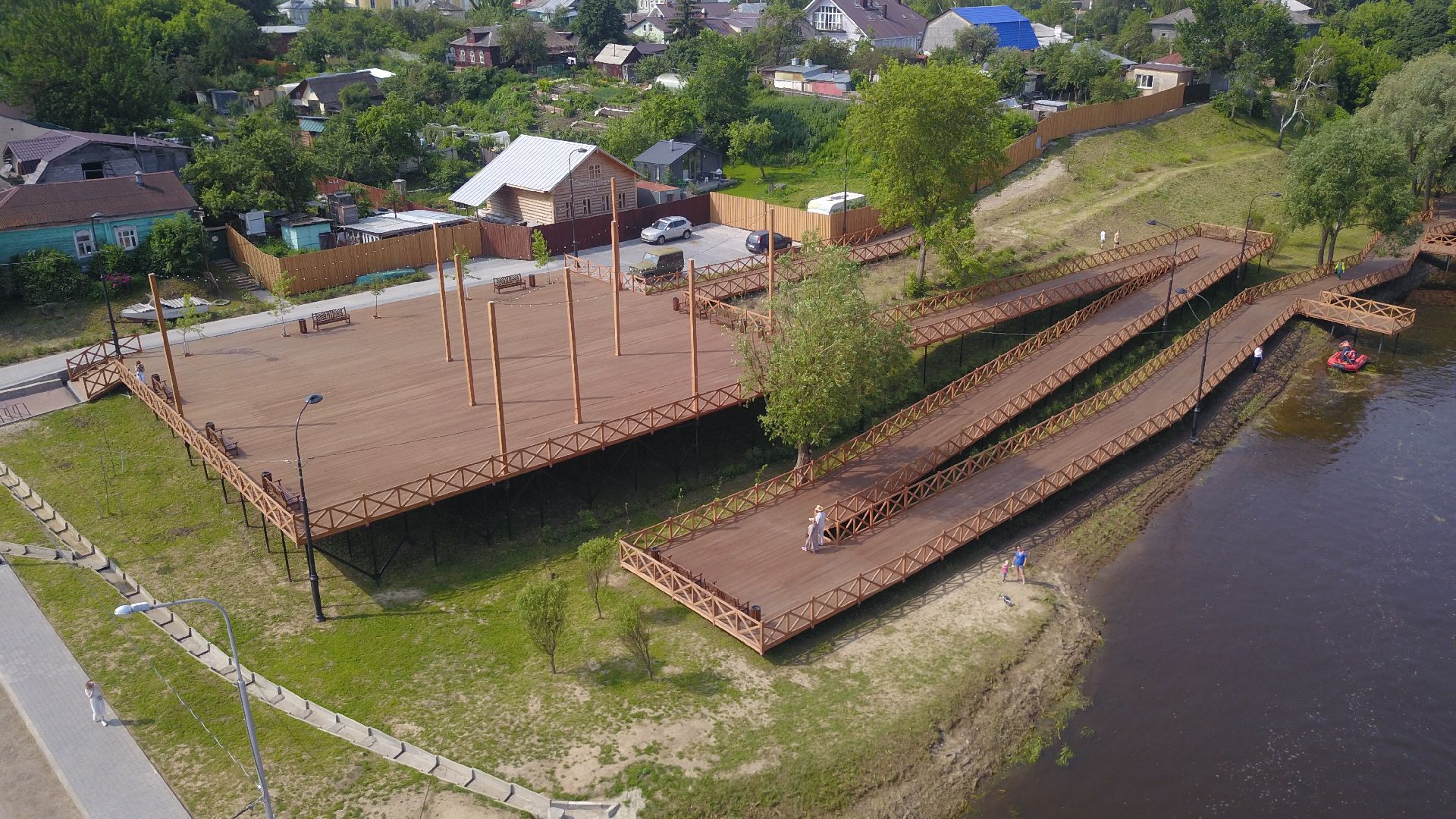 видео с коптера, Коломна, благоустройство,