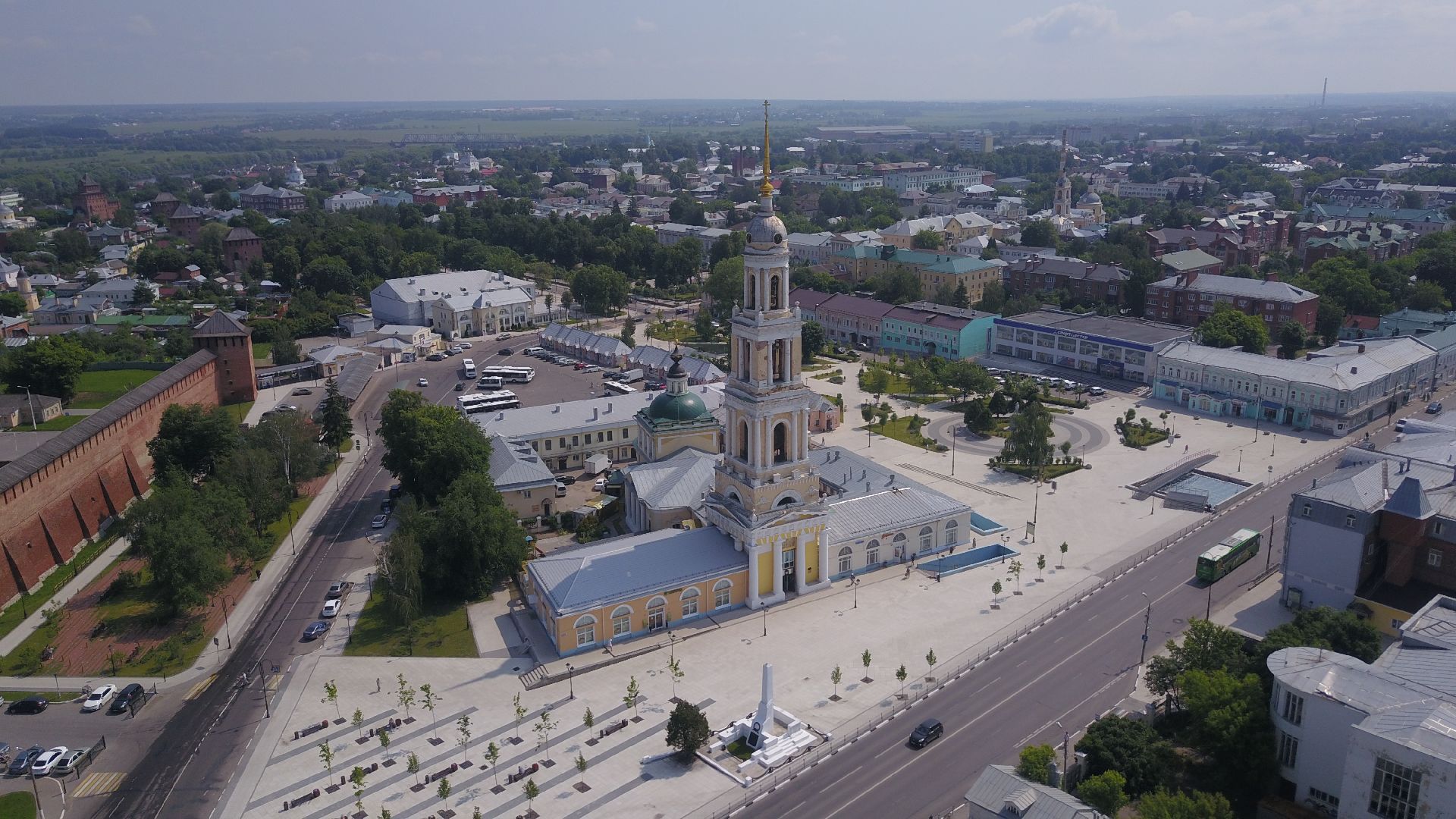видео с коптера, Коломна, благоустройство,