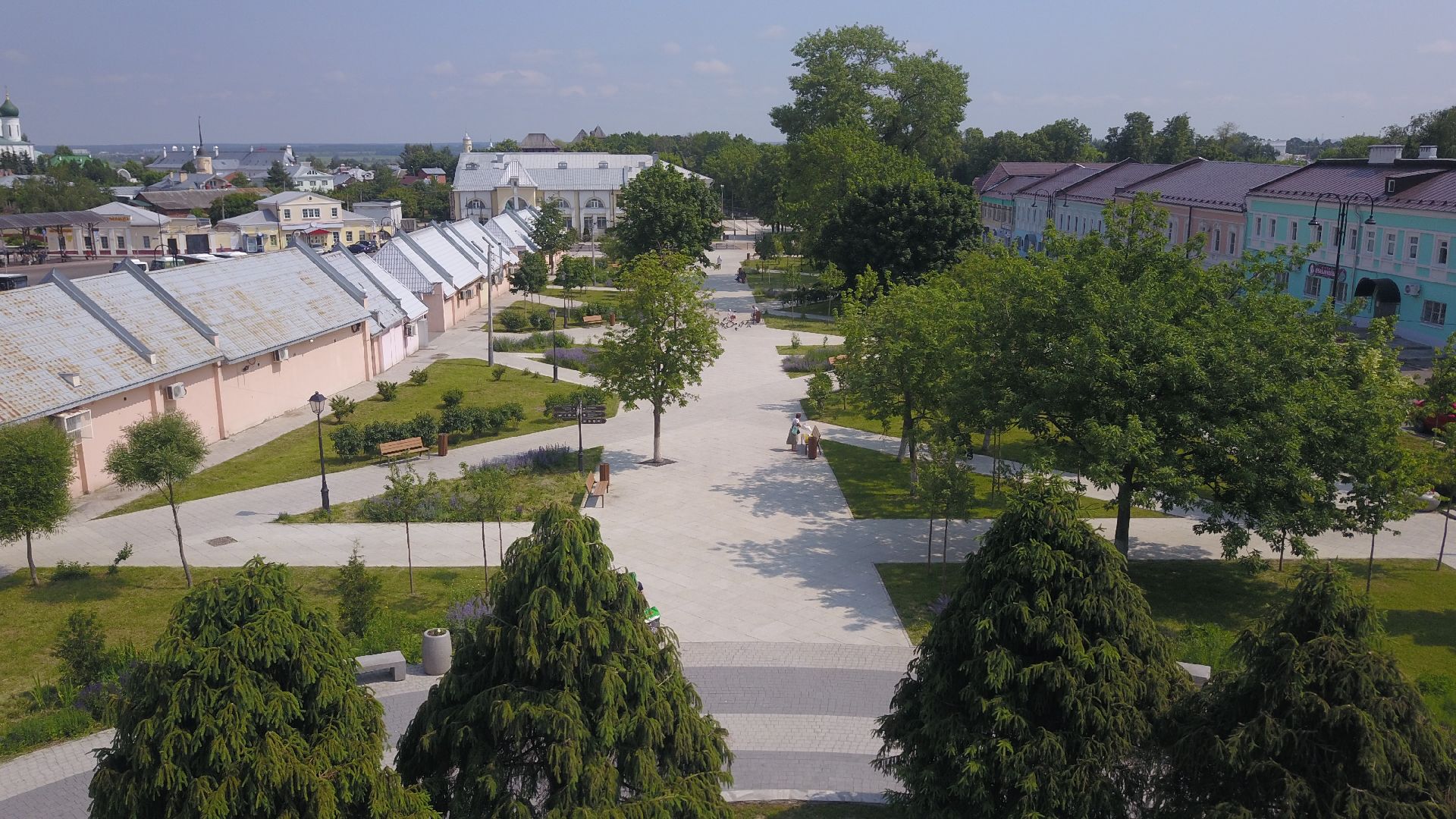 видео с коптера, Коломна, благоустройство,