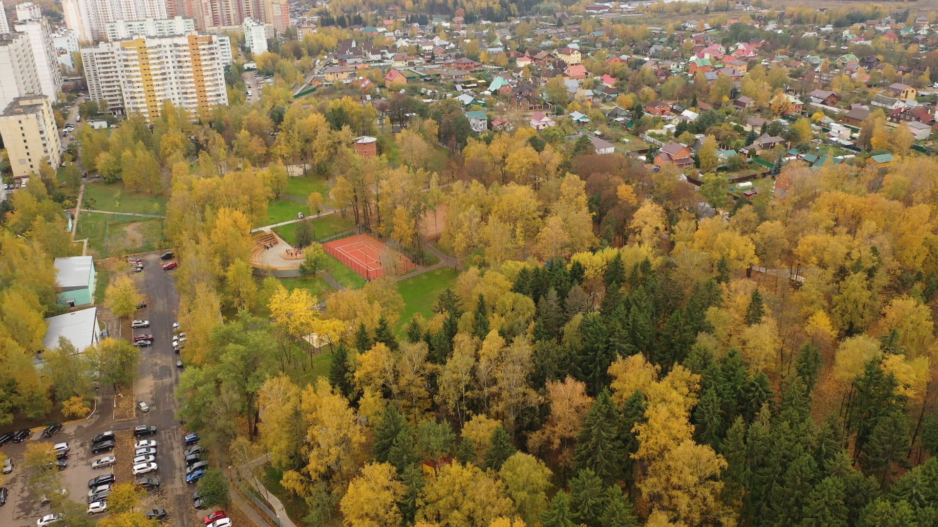видео с коптера, краснознаменск, одинцово, парки, благоустройство,