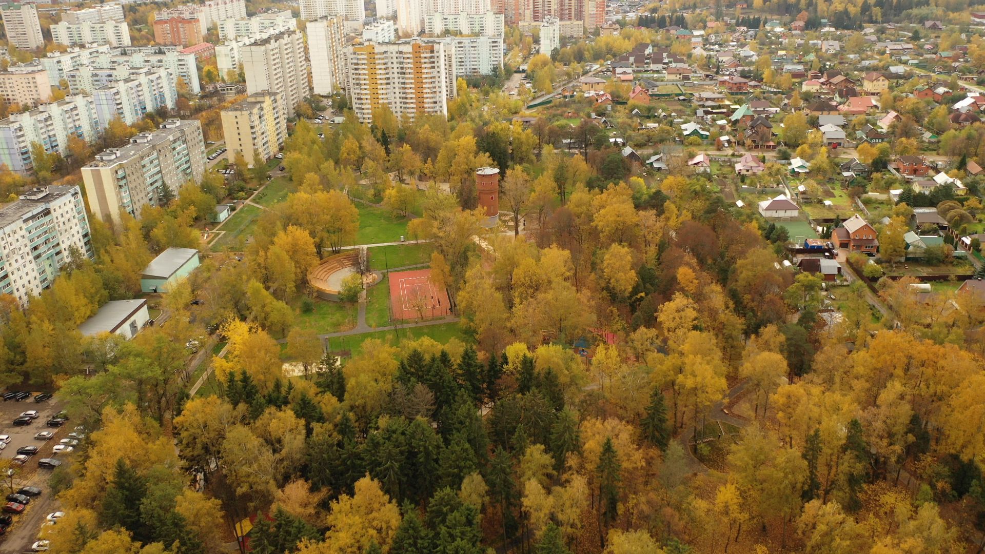 видео с коптера, краснознаменск, одинцово, парки, благоустройство,