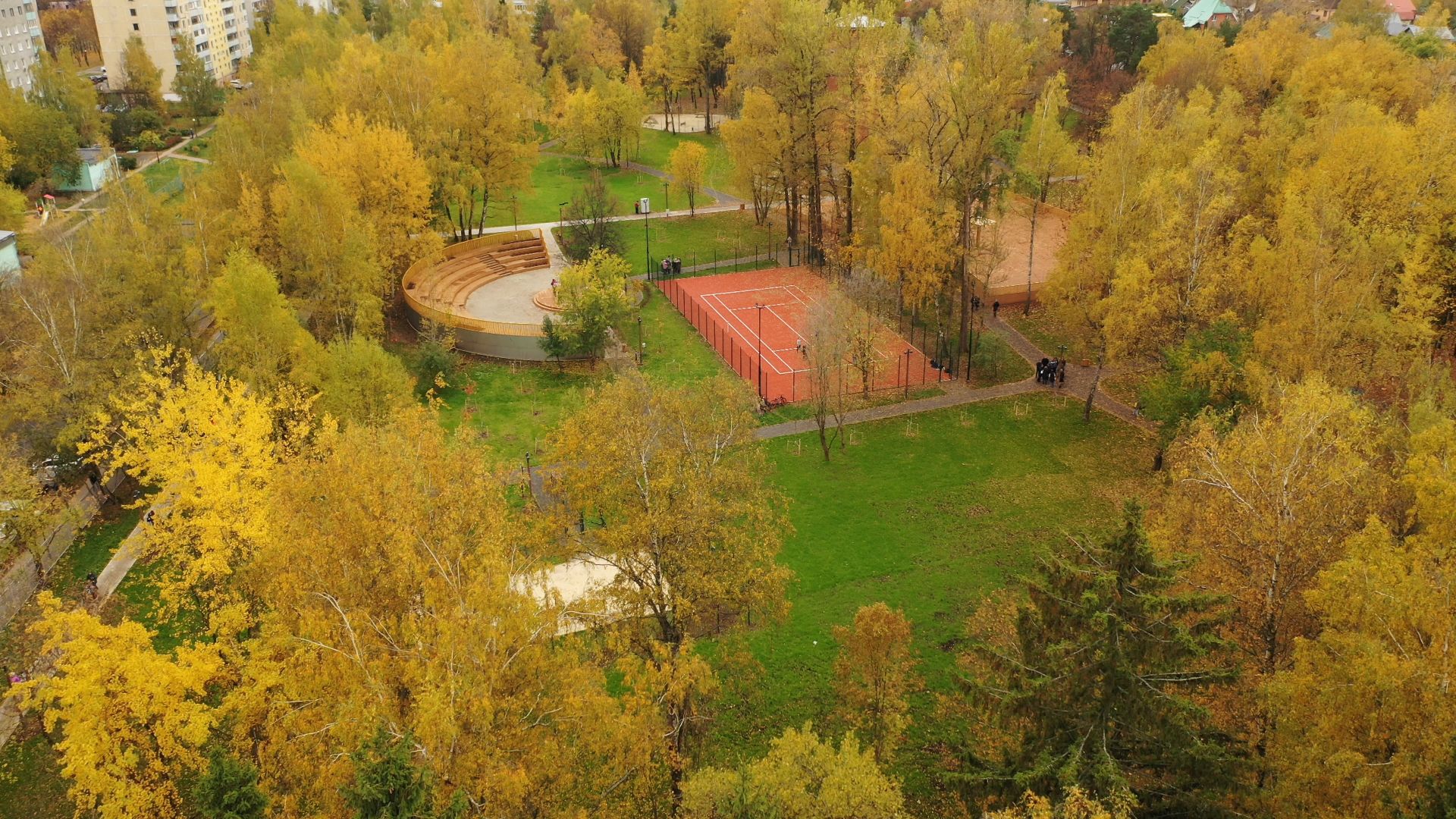 видео с коптера, краснознаменск, одинцово, парки, благоустройство,