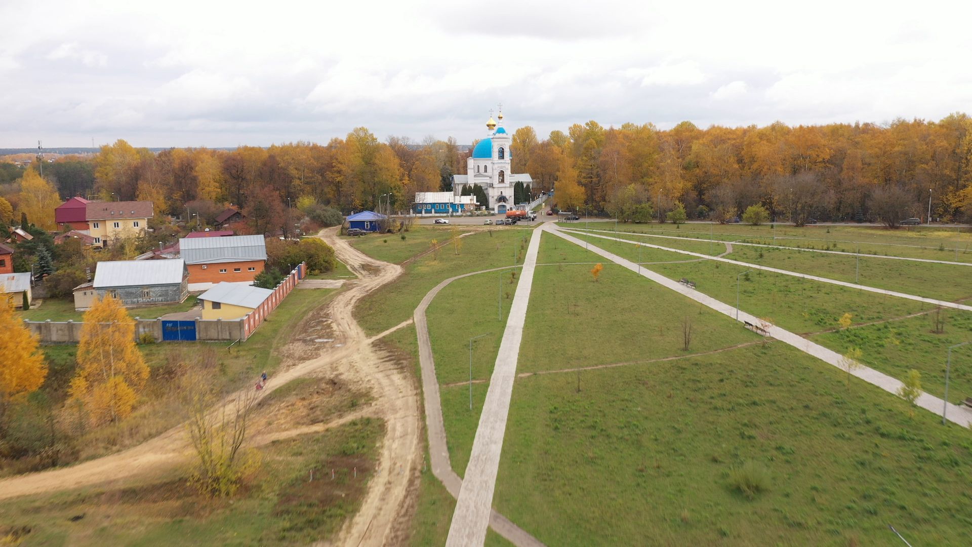 видео с коптера, балашиха, храм, архитектура,
