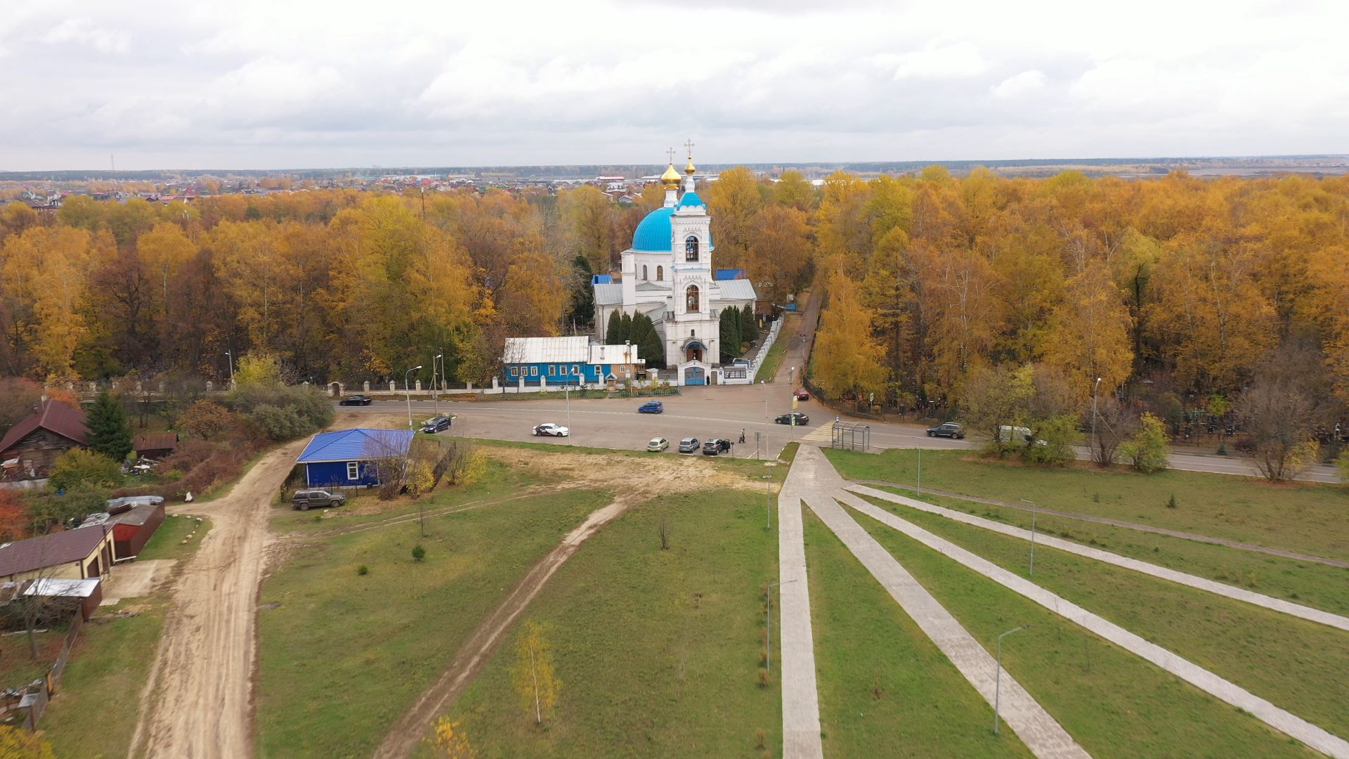 видео с коптера, балашиха, храм, архитектура,