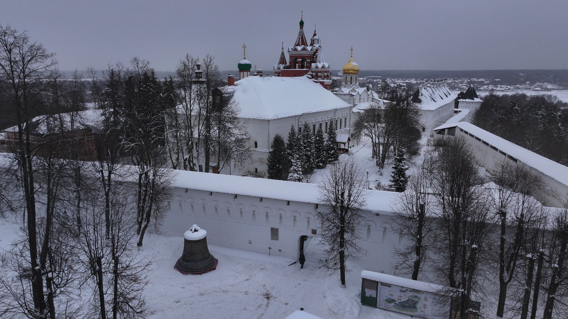 видео с коптера, звенигород, монастырь, культура,