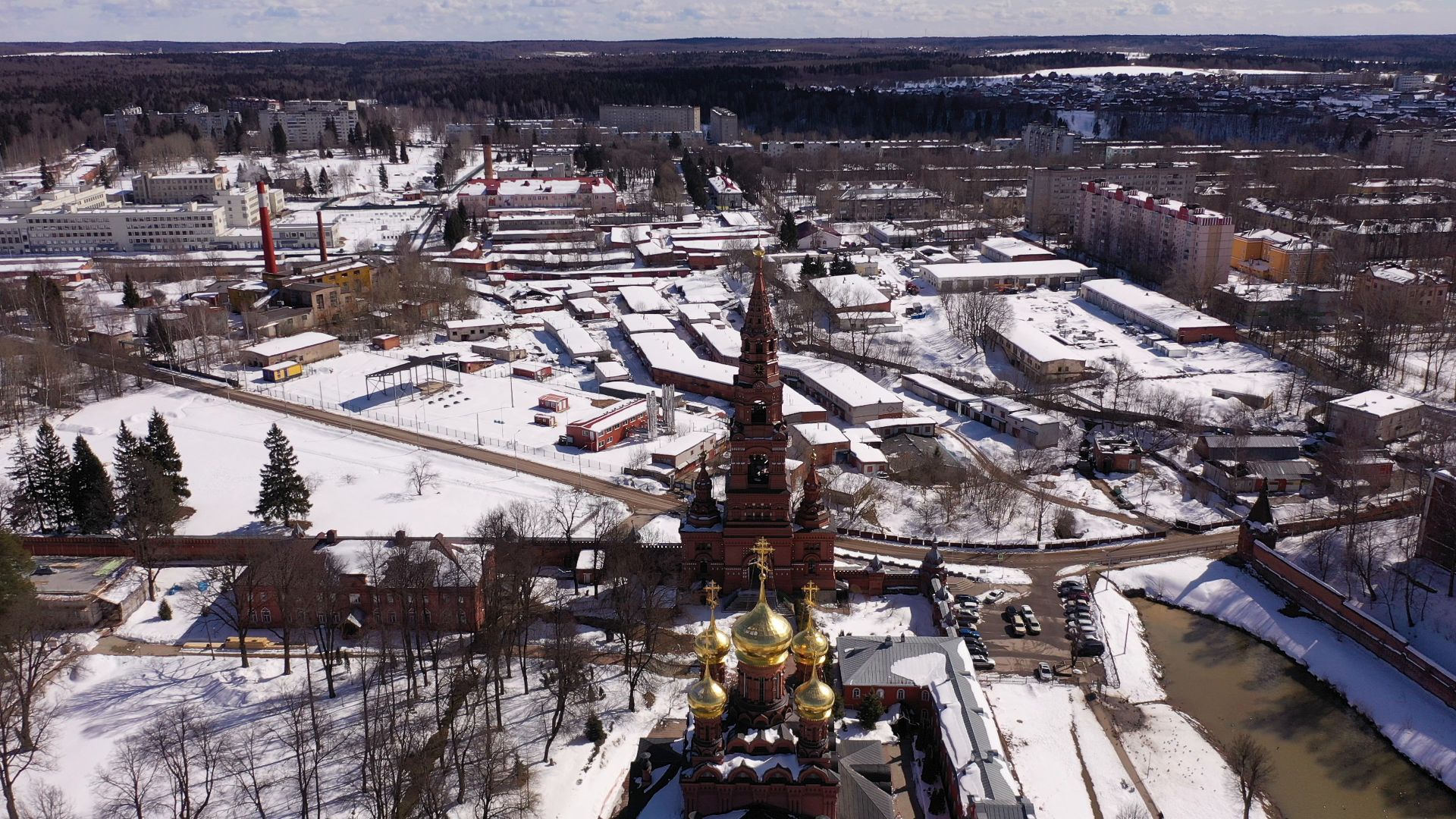 видео с коптера, сергиев посад, города, культура,