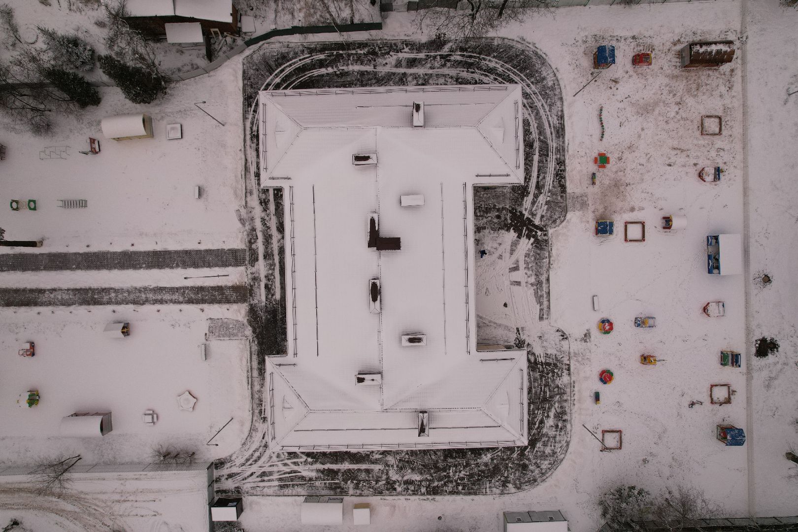 видео с коптера, щёлково, строительство, детский сад,