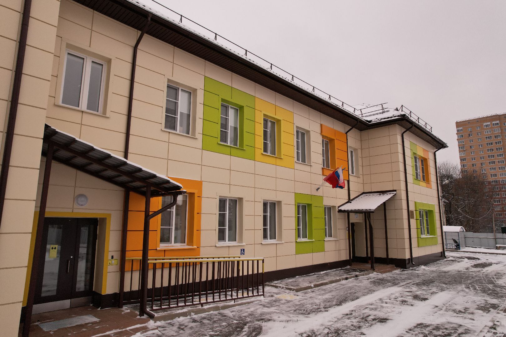 видео с коптера, щёлково, строительство, детский сад,