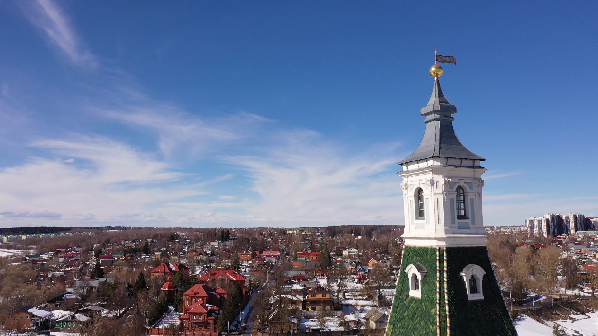 видео с коптера, архитектура, сергиев посад,
