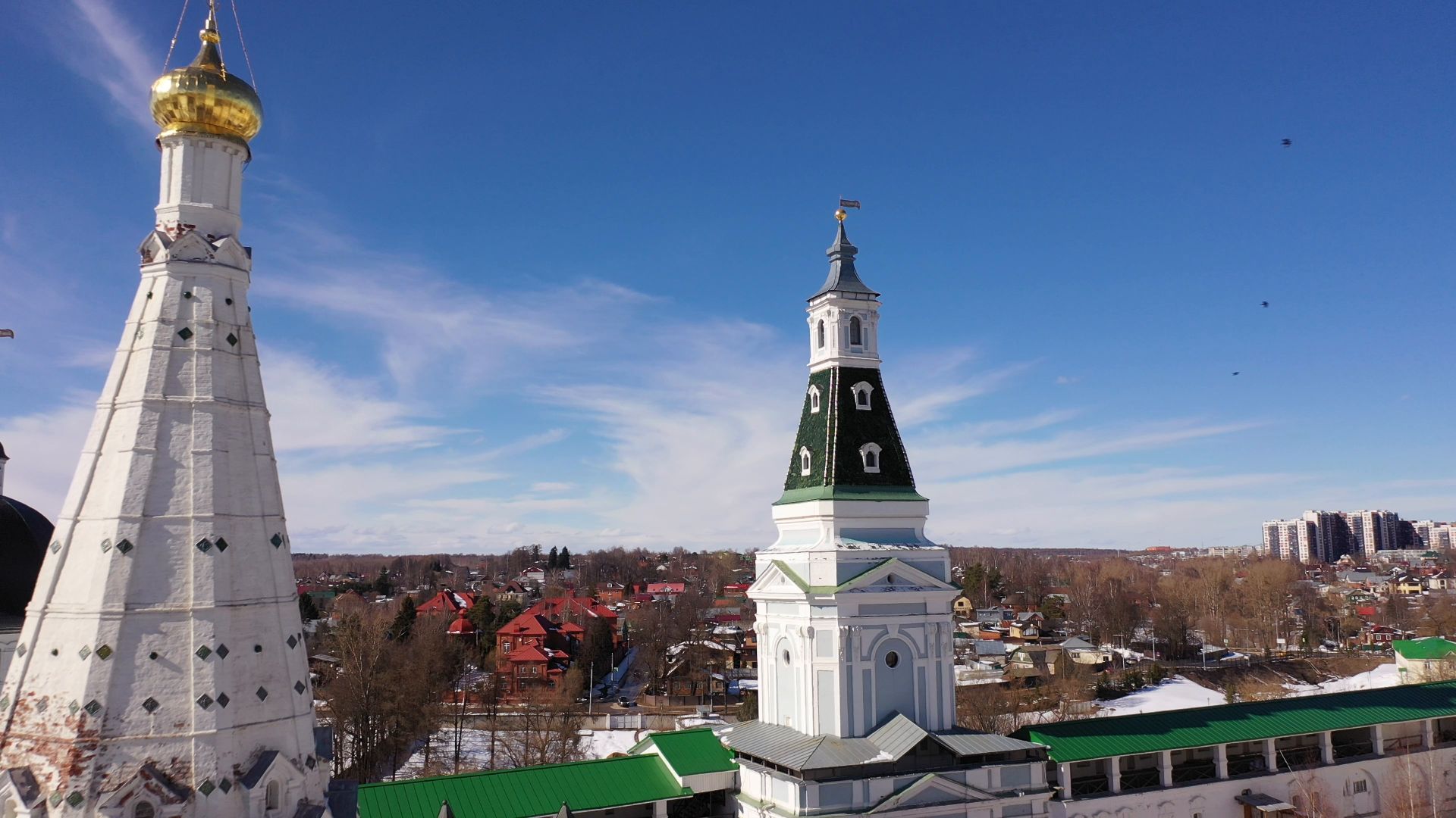 видео с коптера, архитектура, сергиев посад,