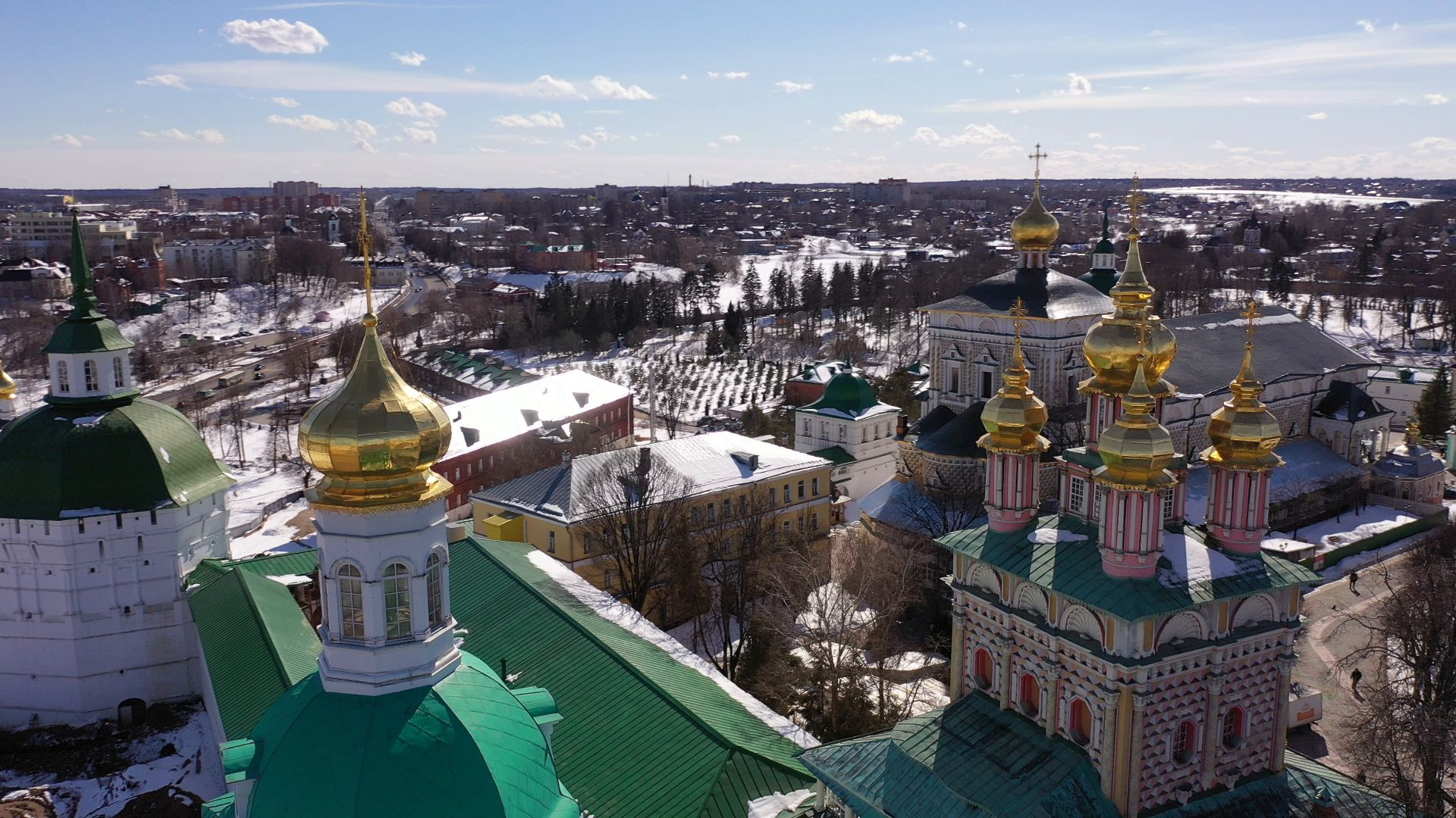 видео с коптера, архитектура, сергиев посад,