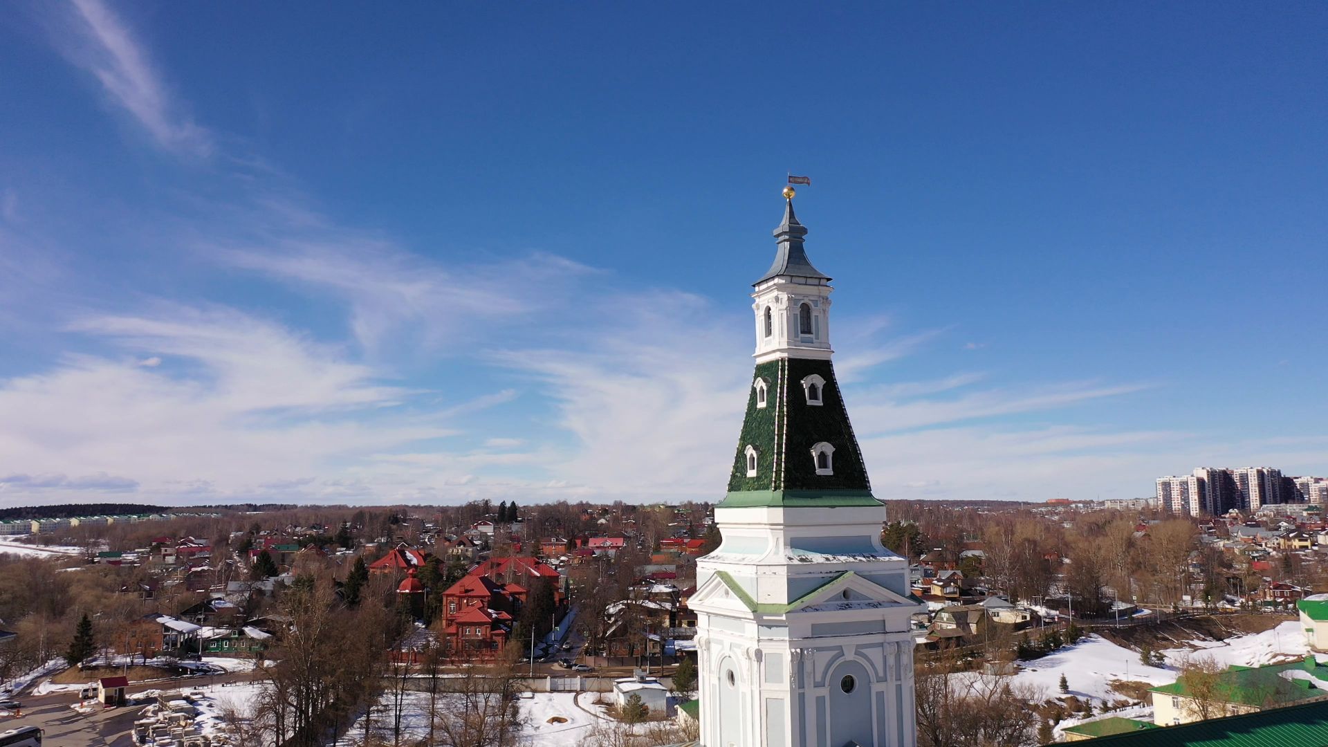 видео с коптера, архитектура, сергиев посад,