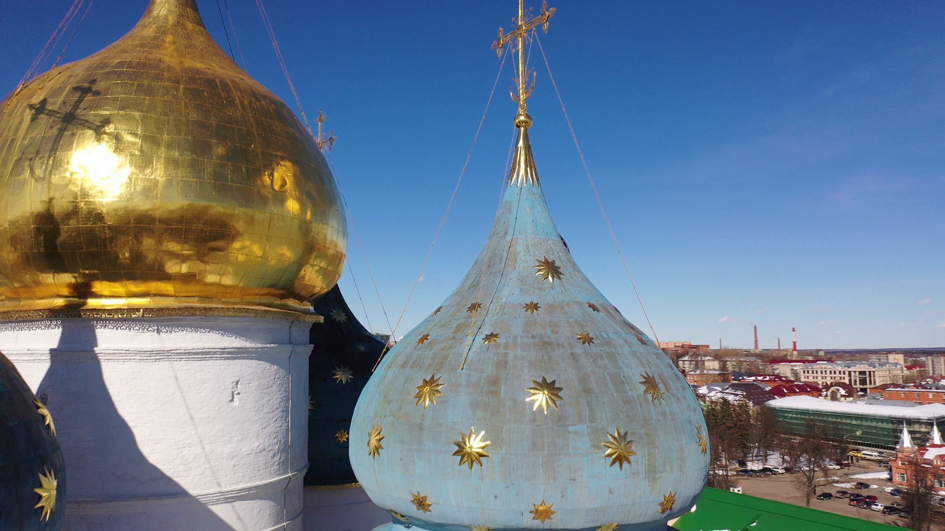 видео с коптера, архитектура, сергиев посад,