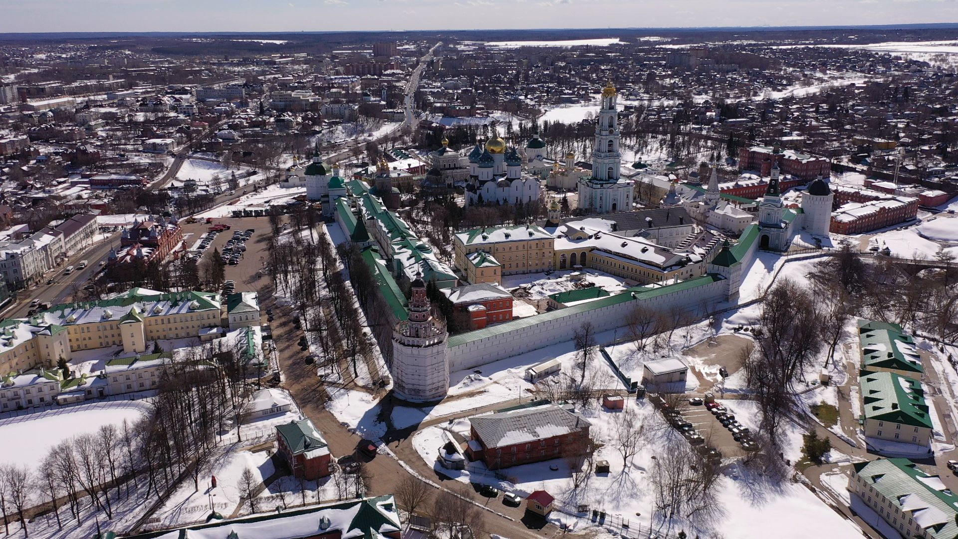 видео с коптера, архитектура, сергиев посад,