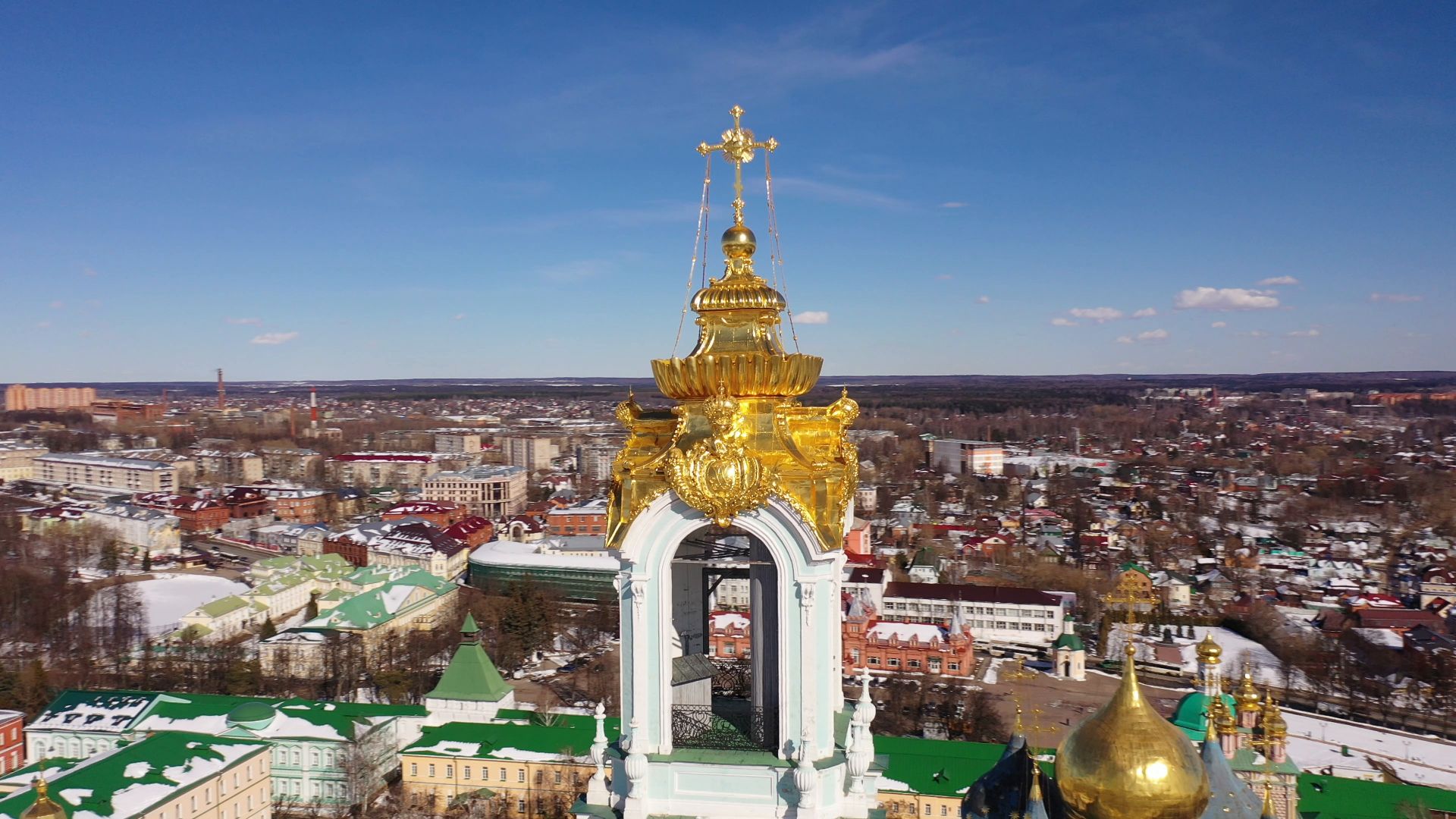 видео с коптера, архитектура, сергиев посад,