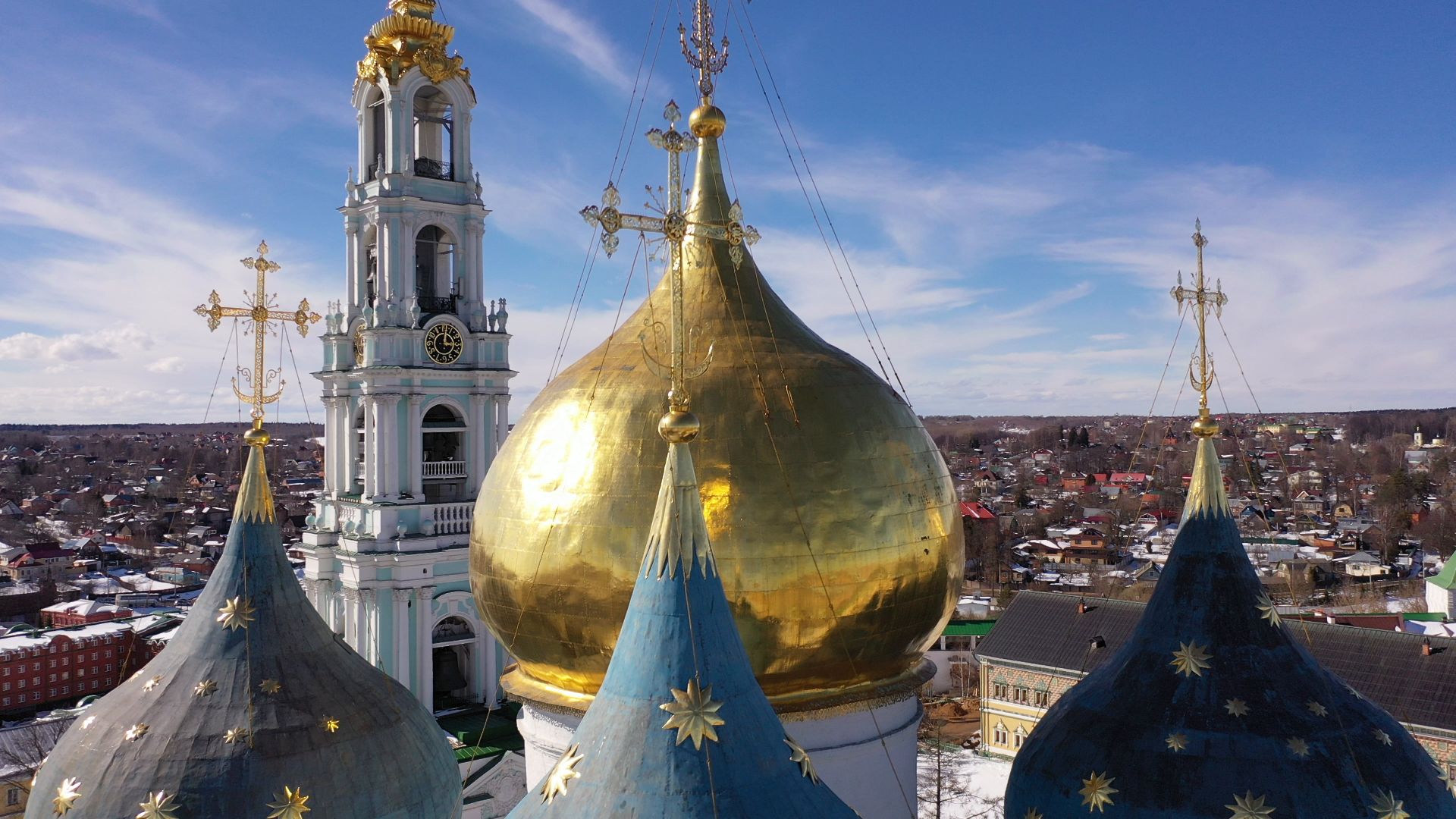 видео с коптера, архитектура, сергиев посад,