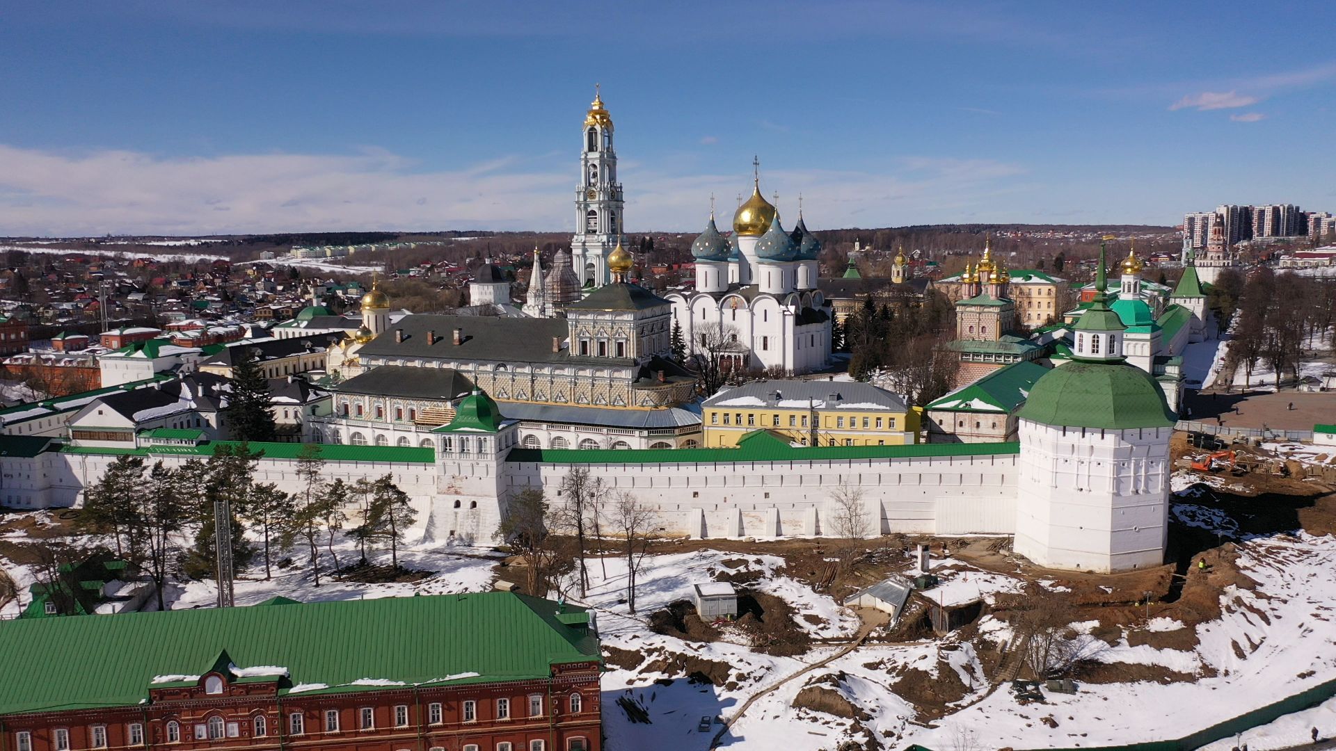 видео с коптера, архитектура, сергиев посад,