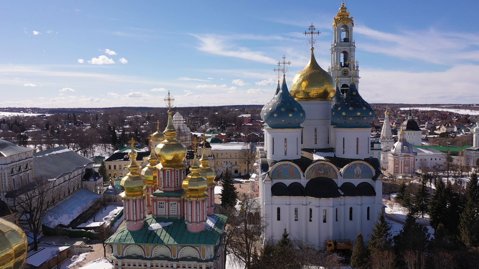 видео с коптера, архитектура, сергиев посад,