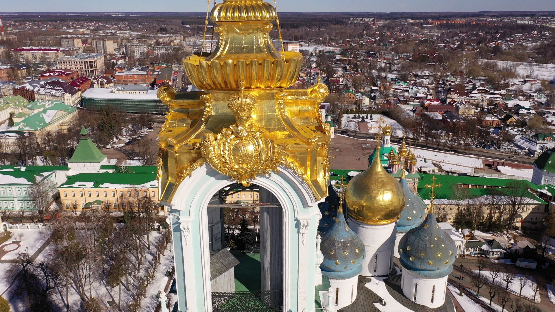 видео с коптера, архитектура, сергиев посад,