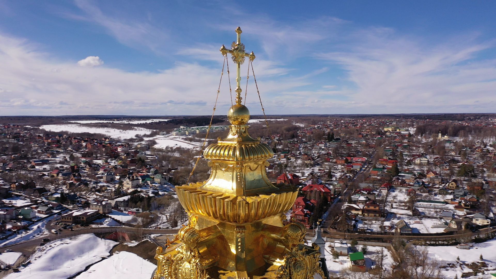 видео с коптера, архитектура, сергиев посад,