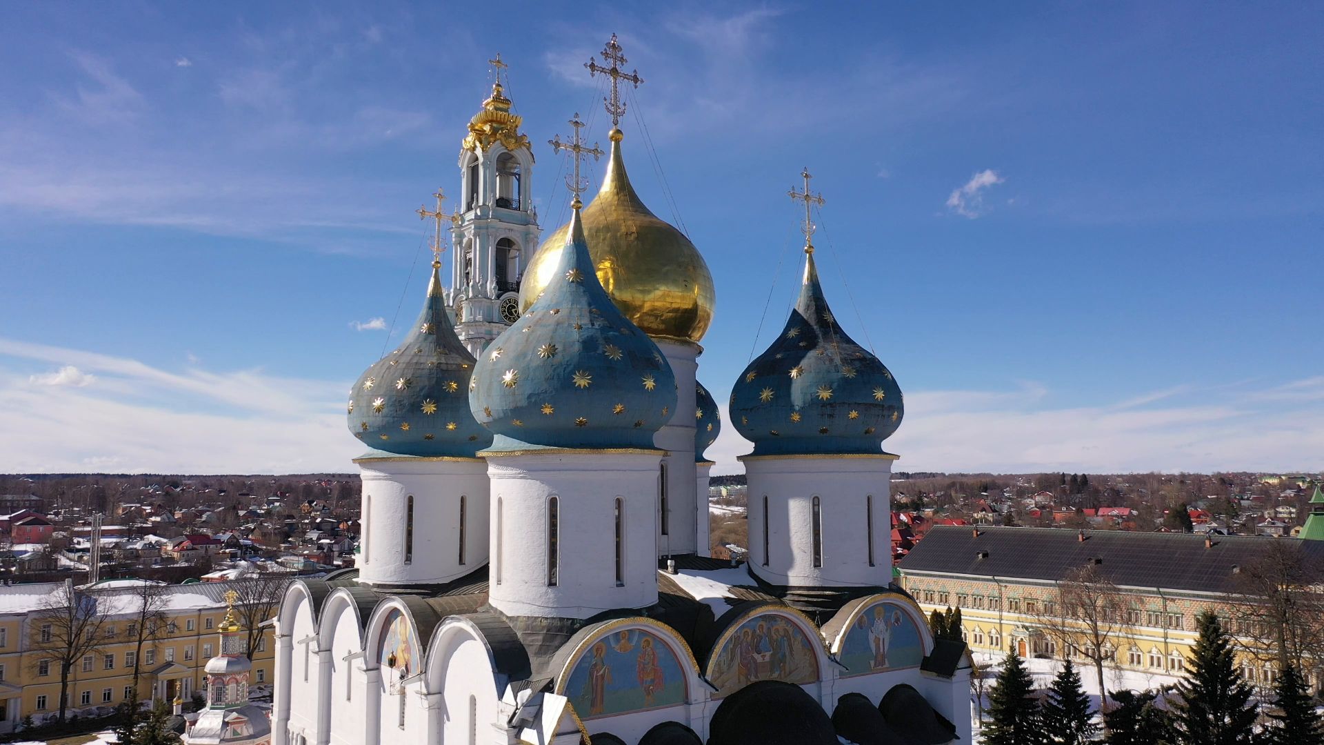 видео с коптера, архитектура, сергиев посад,
