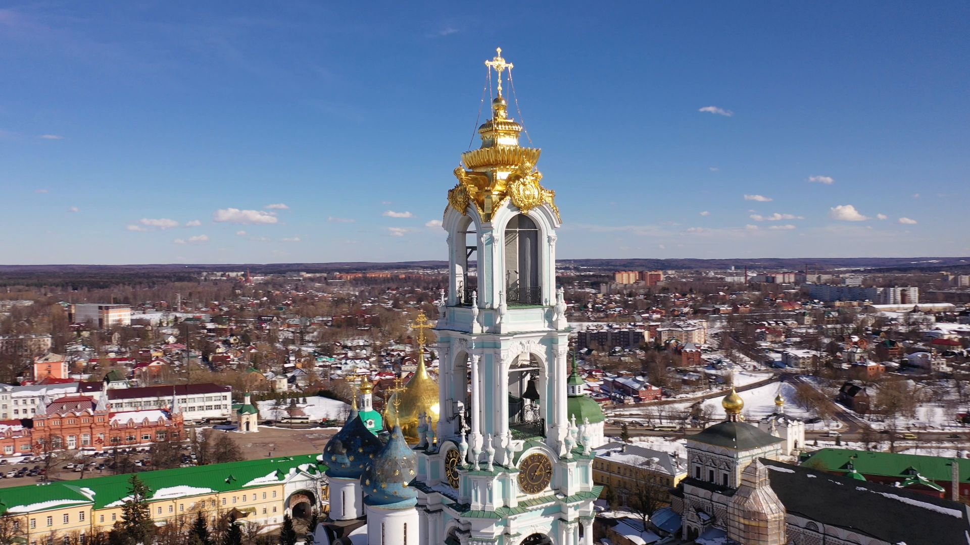видео с коптера, архитектура, сергиев посад,
