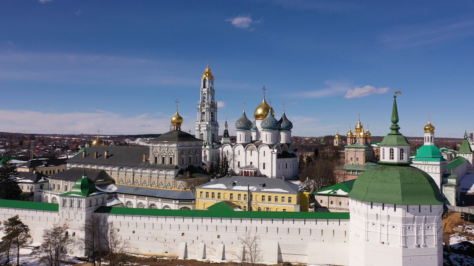 видео с коптера, архитектура, сергиев посад,
