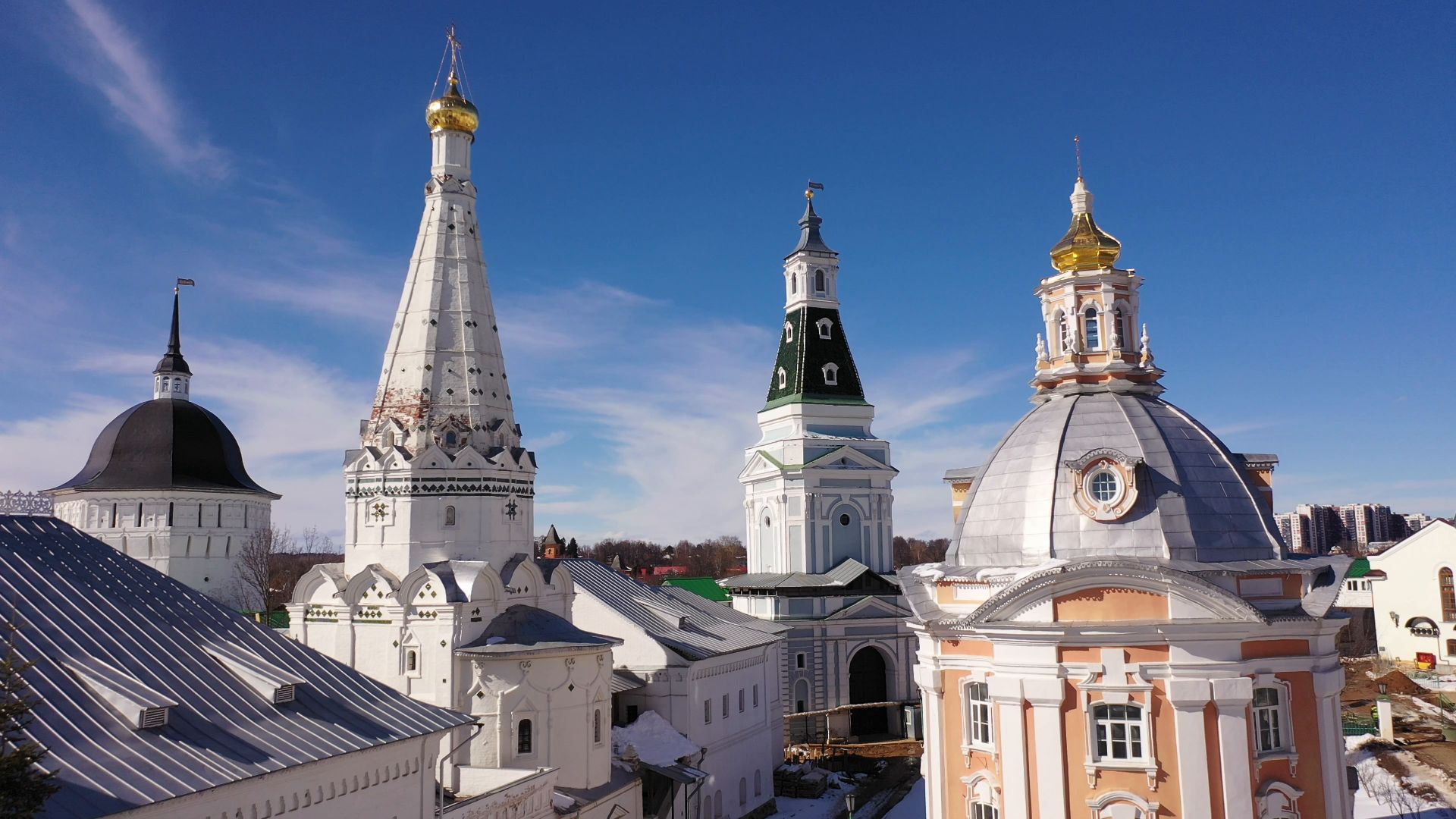 видео с коптера, архитектура, сергиев посад,