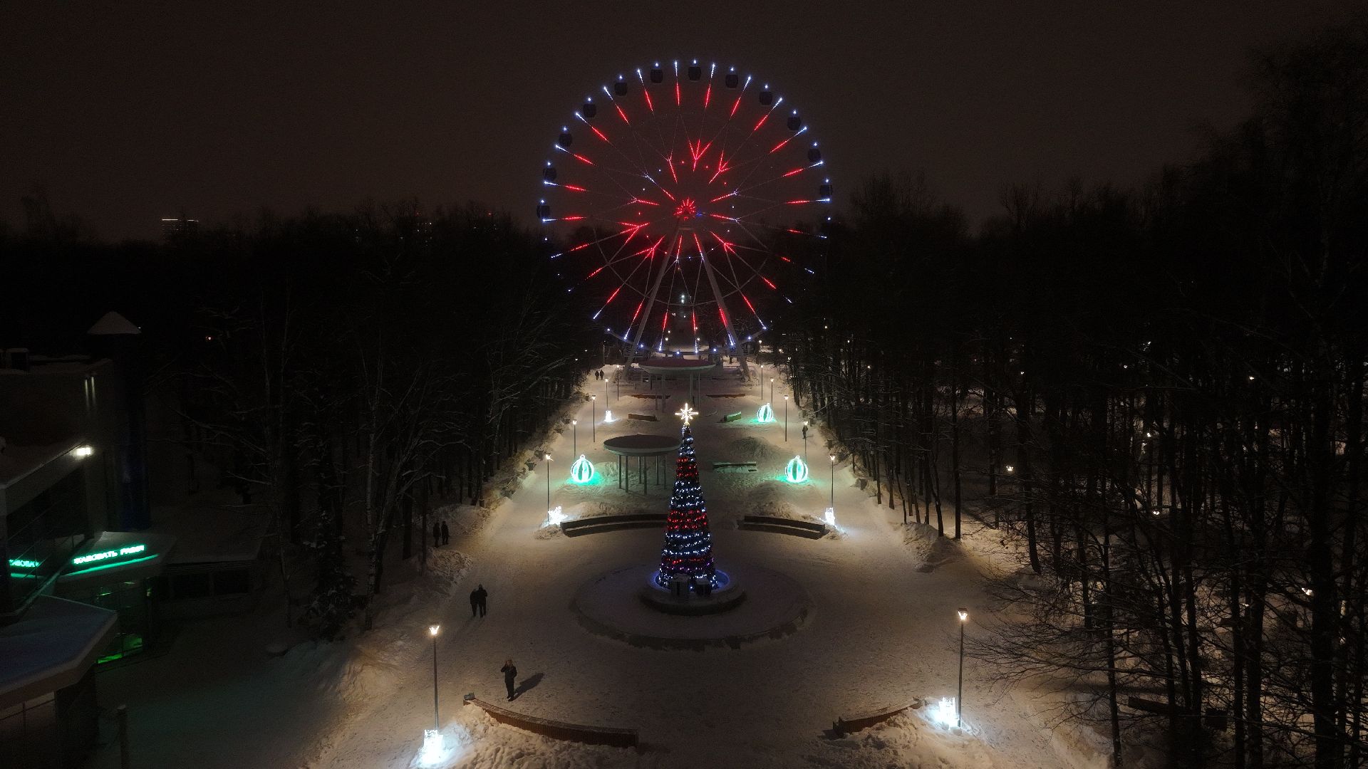 химки, видео с коптера, зима в подмосковье, благоустройство,