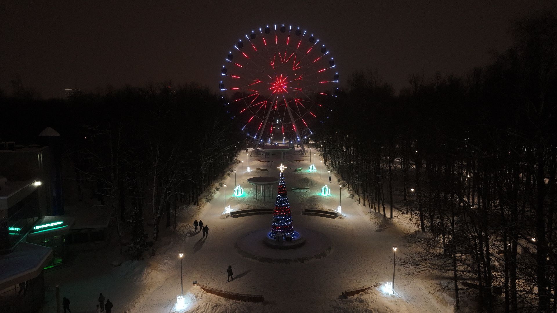 химки, видео с коптера, зима в подмосковье, благоустройство,
