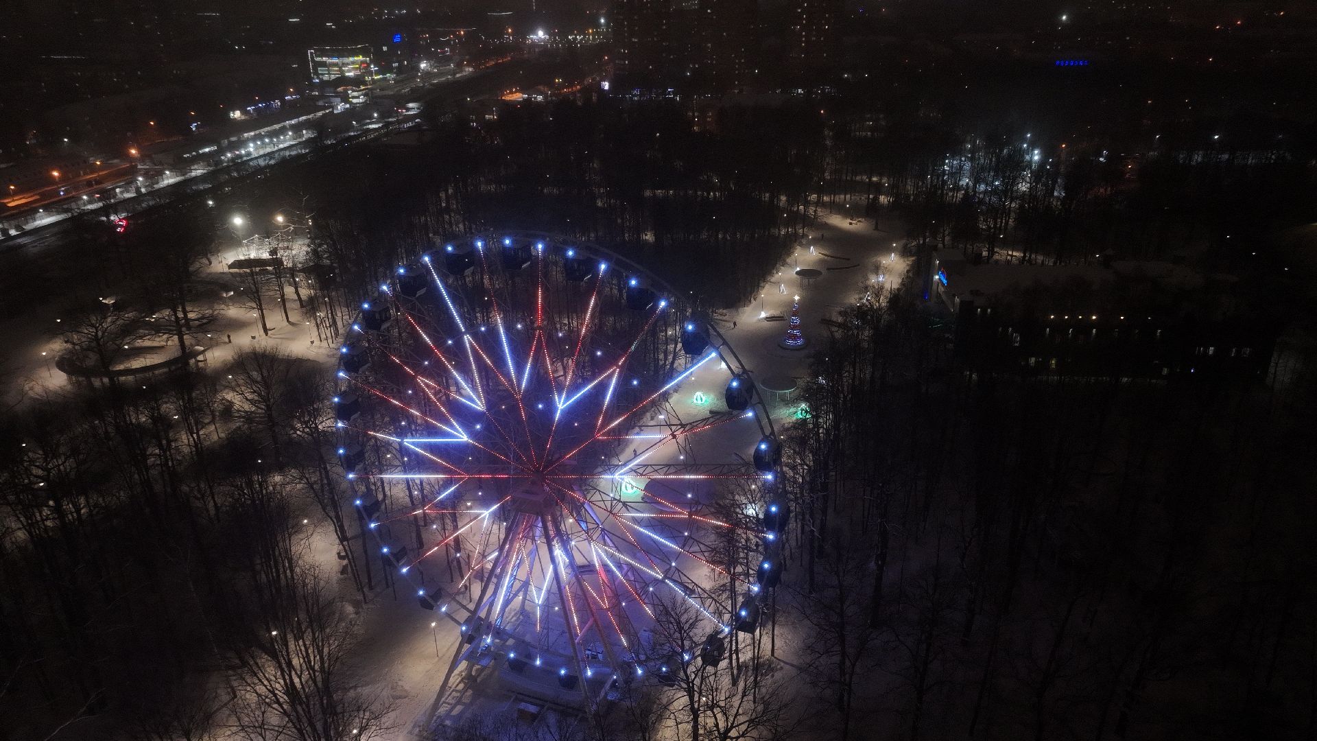 химки, видео с коптера, зима в подмосковье, благоустройство,