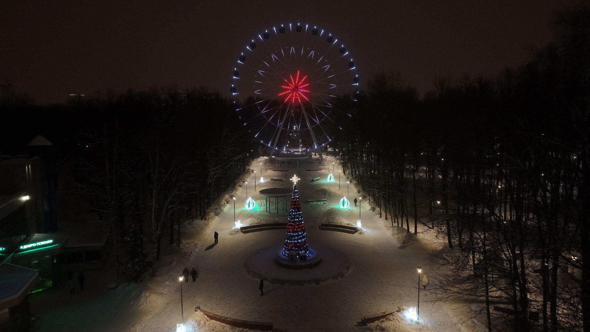 химки, видео с коптера, зима в подмосковье, благоустройство,