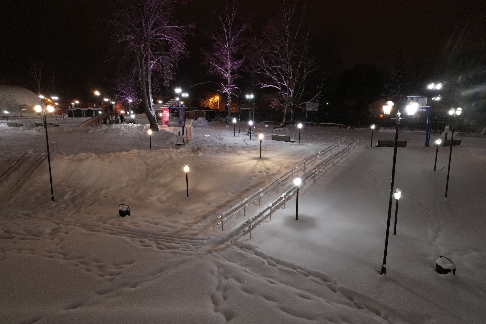 видео с коптера, хотьково, сергиев посад, благоустройство, зима в подмосковье,