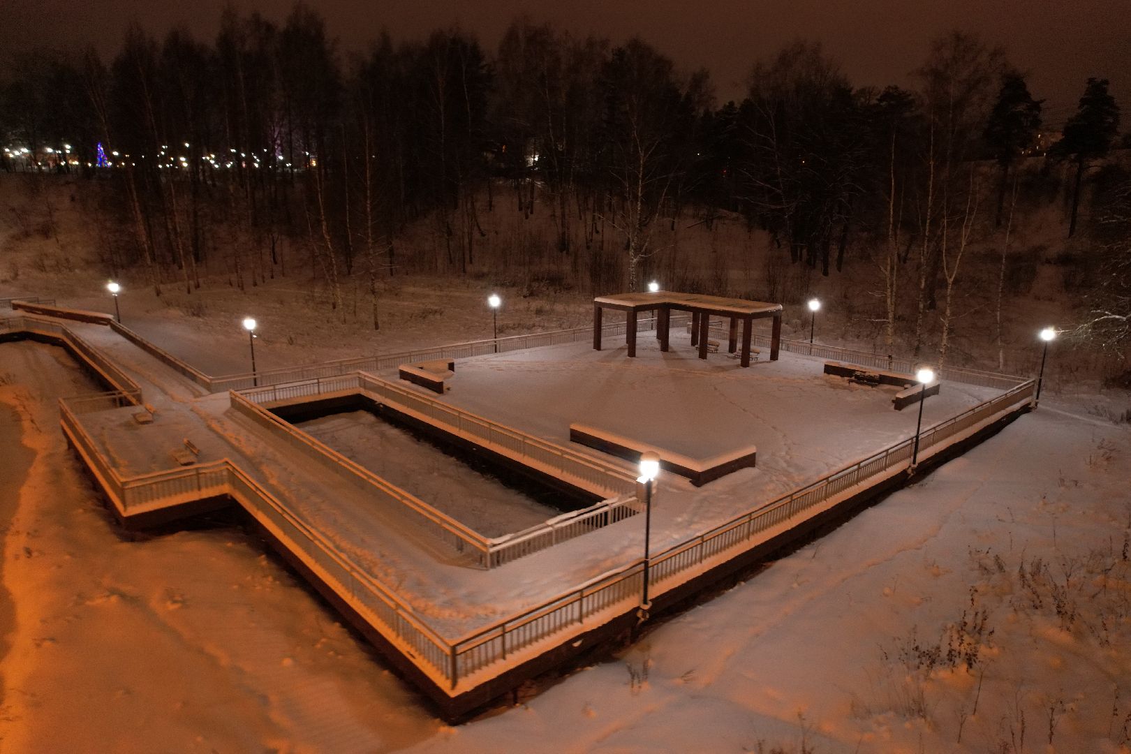 видео с коптера, хотьково, сергиев посад, благоустройство, зима в подмосковье,