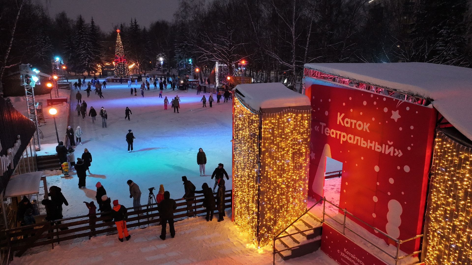 химки, видео с коптера, зима в подмосковье, благоустройство,