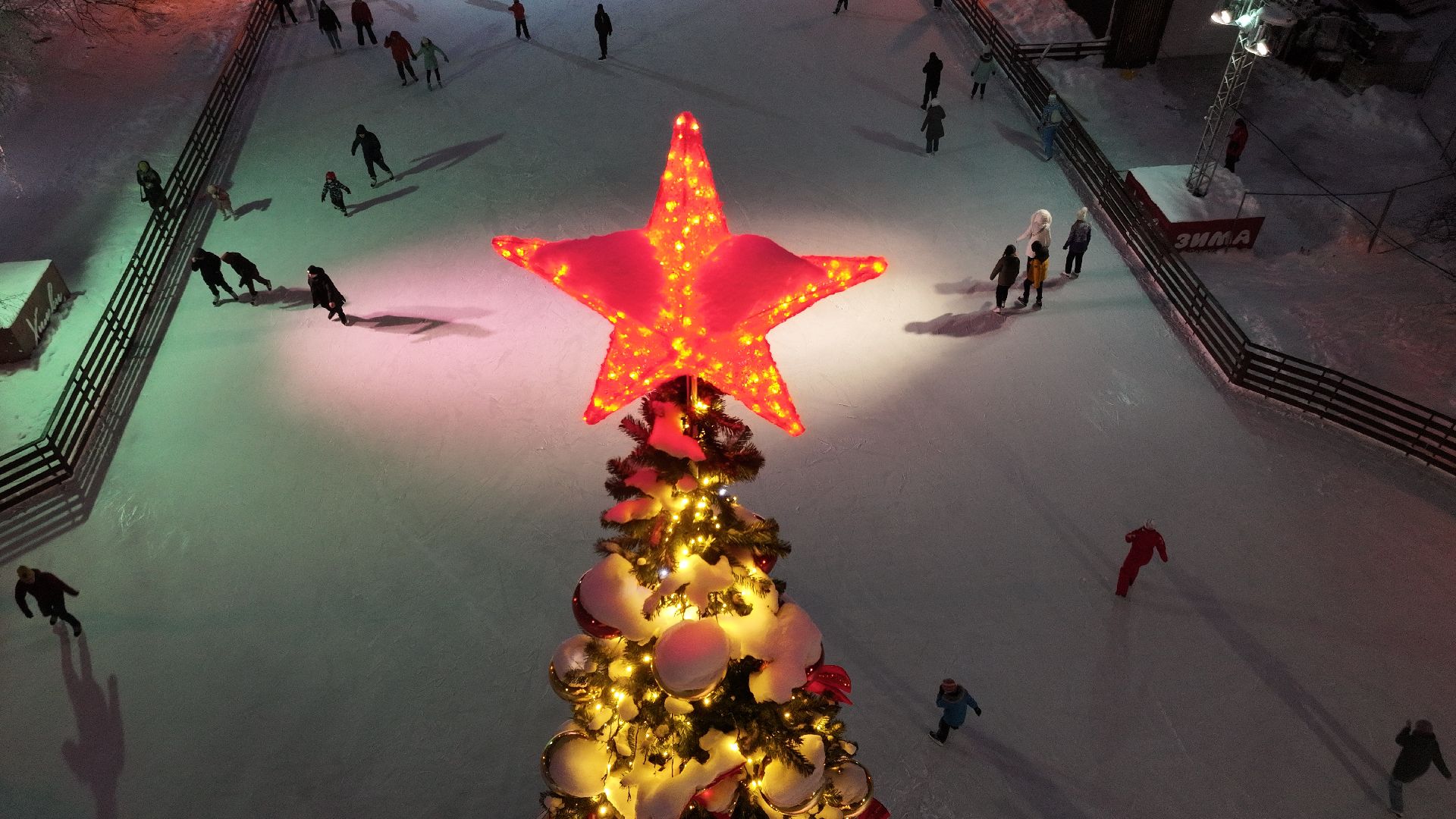 химки, видео с коптера, зима в подмосковье, благоустройство,