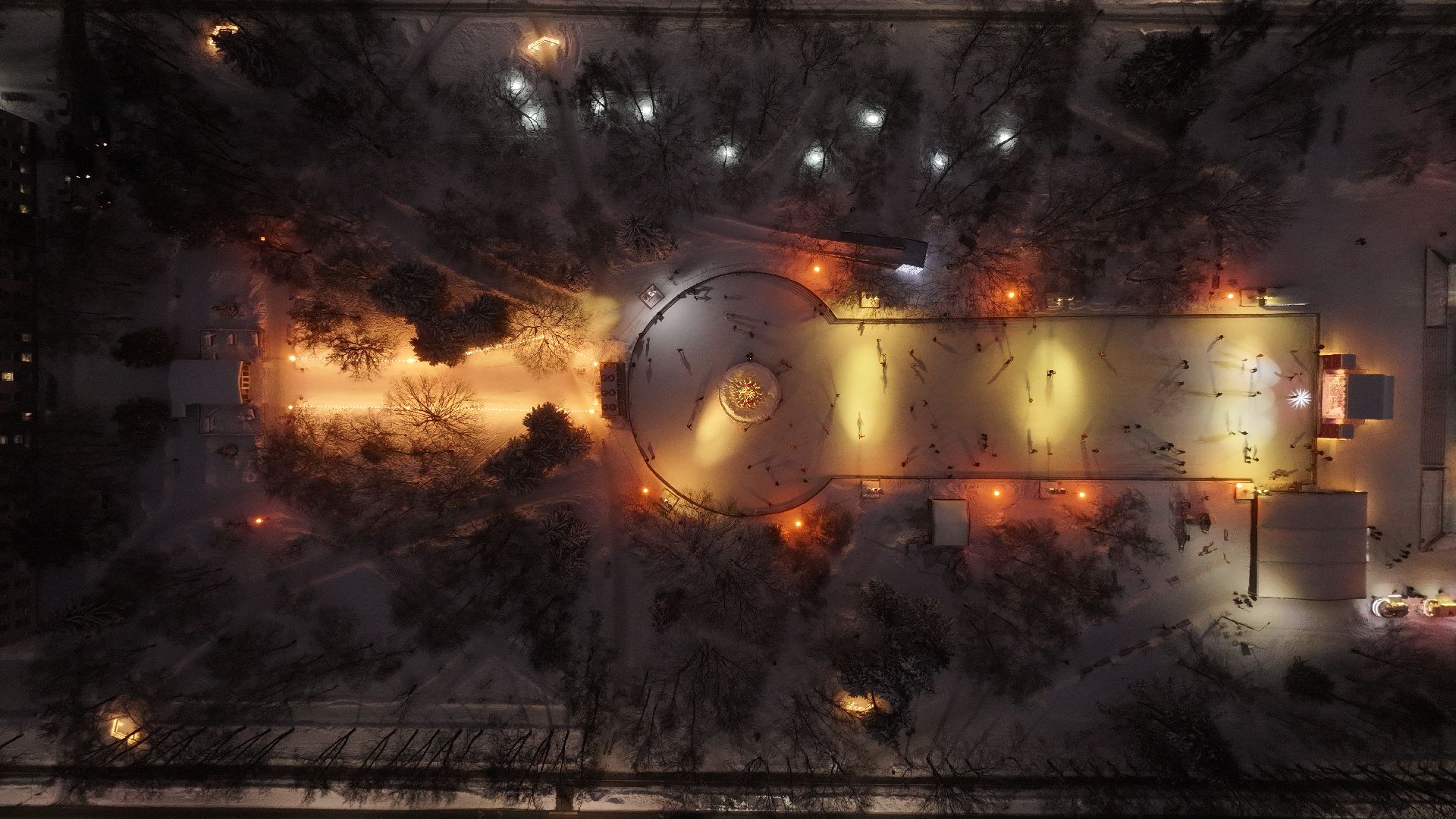 химки, видео с коптера, зима в подмосковье, благоустройство,