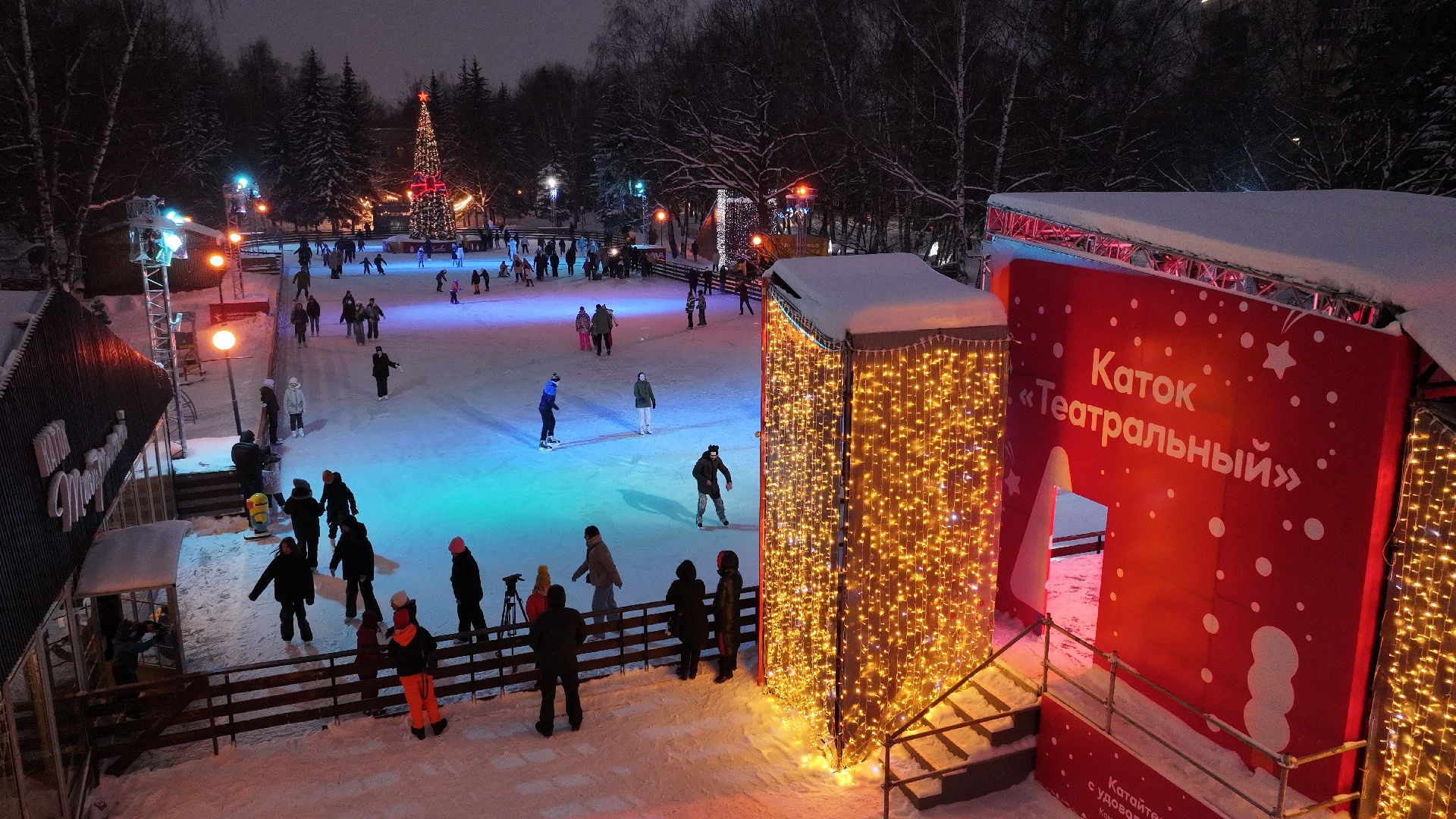 химки, видео с коптера, зима в подмосковье, благоустройство,