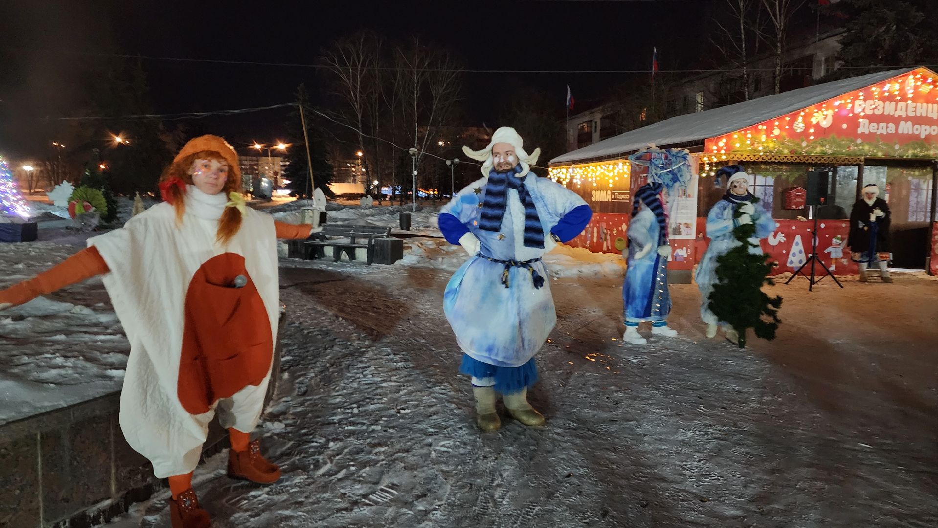 Солнечногорск, культура, спектакль, уличный театр, зима в подмосковье,