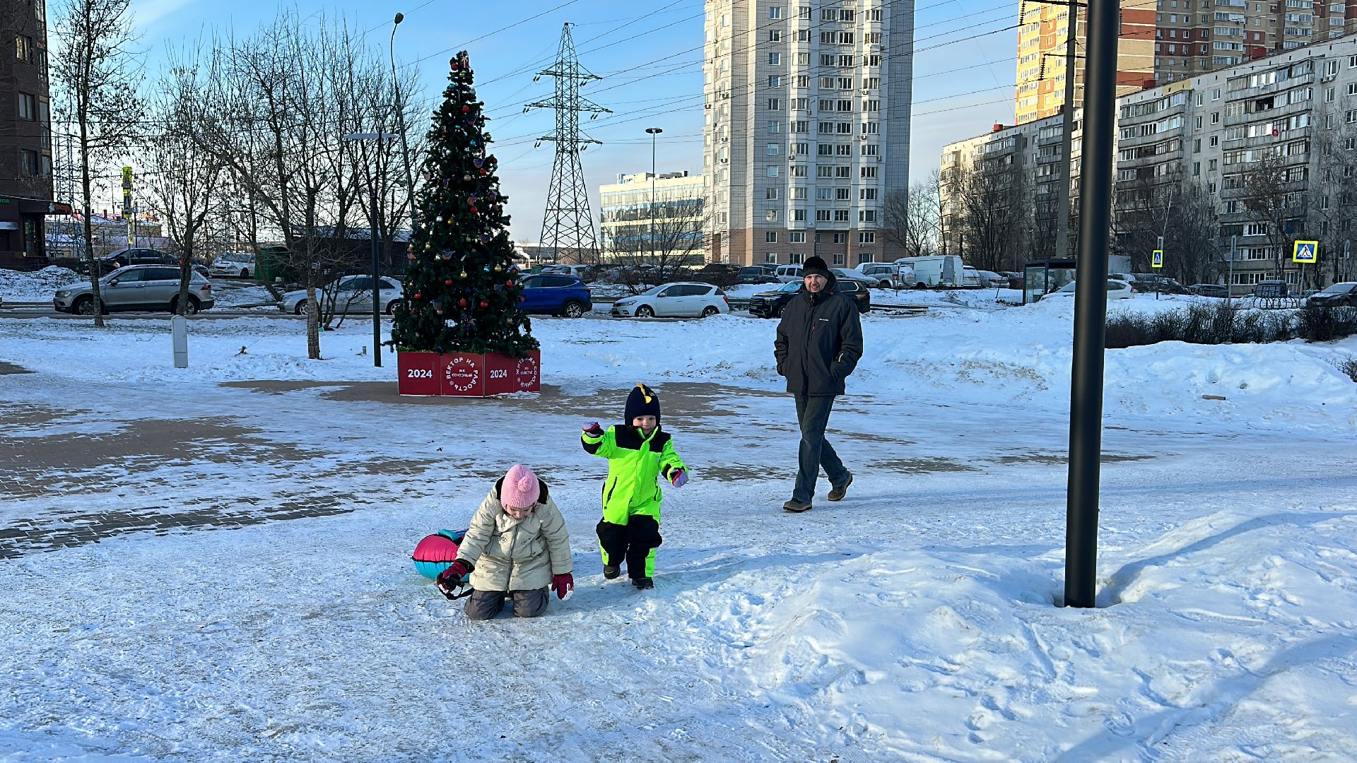 Одинцово, Сквер Союзный, парки подмосковья, зима в подмосковье,
