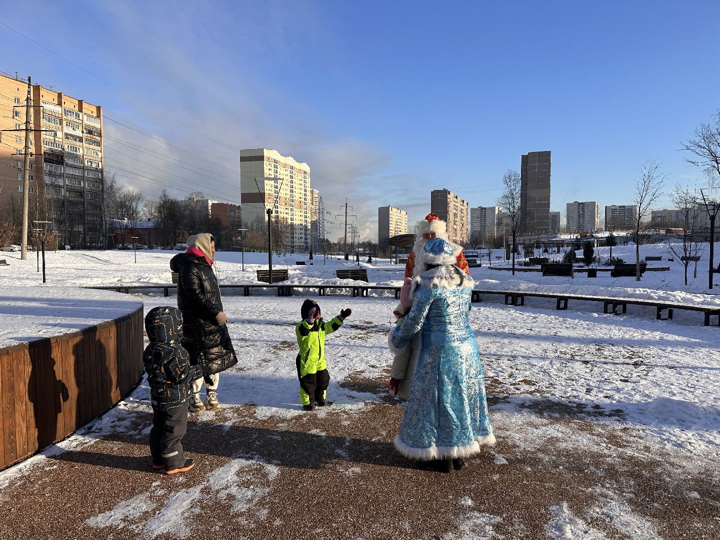 Одинцово, Сквер Союзный, парки подмосковья, зима в подмосковье,