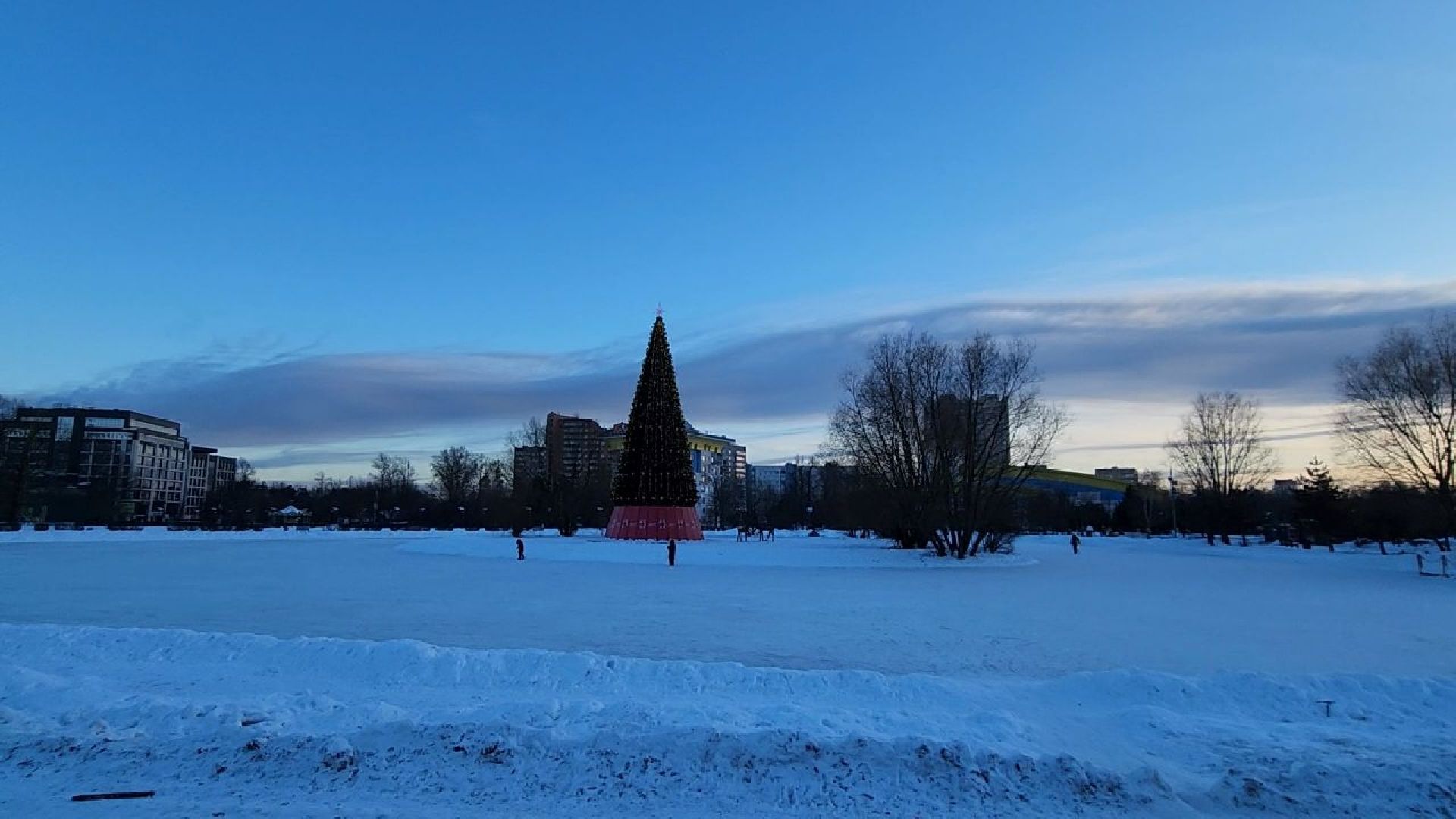 Одинцово, пруд, коньки, зима в подмосковье,