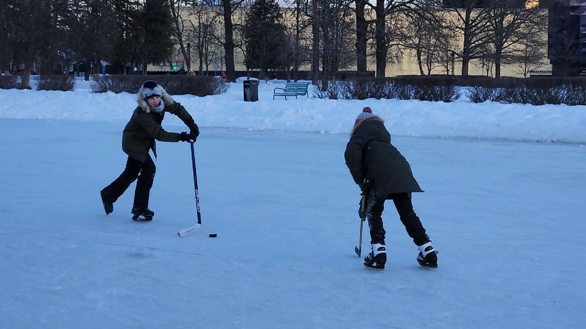Одинцово, пруд, коньки, зима в подмосковье,